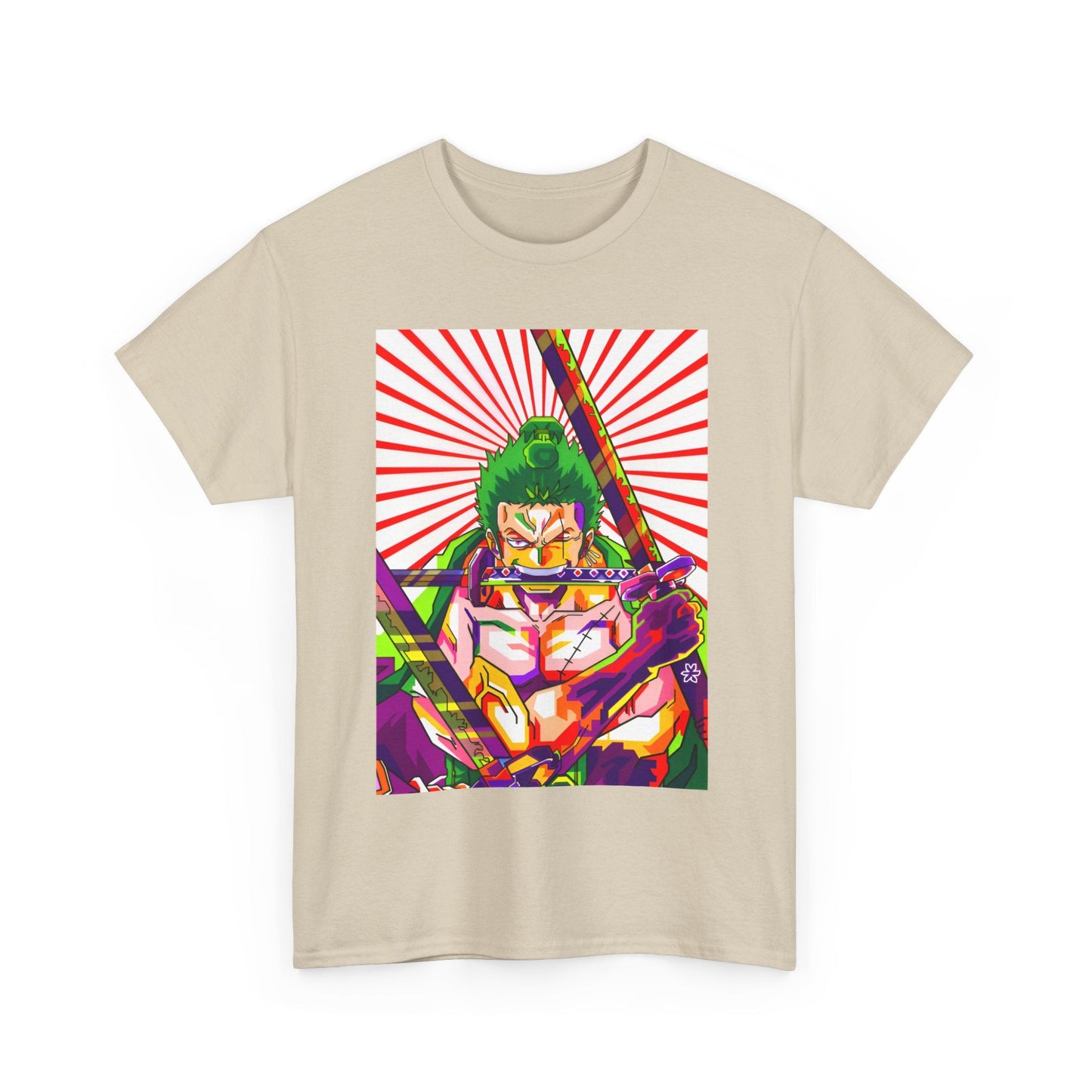 One Piece Zoro Style T-Shirt – 100% Cotton Anime Tee for Swordsman Fans