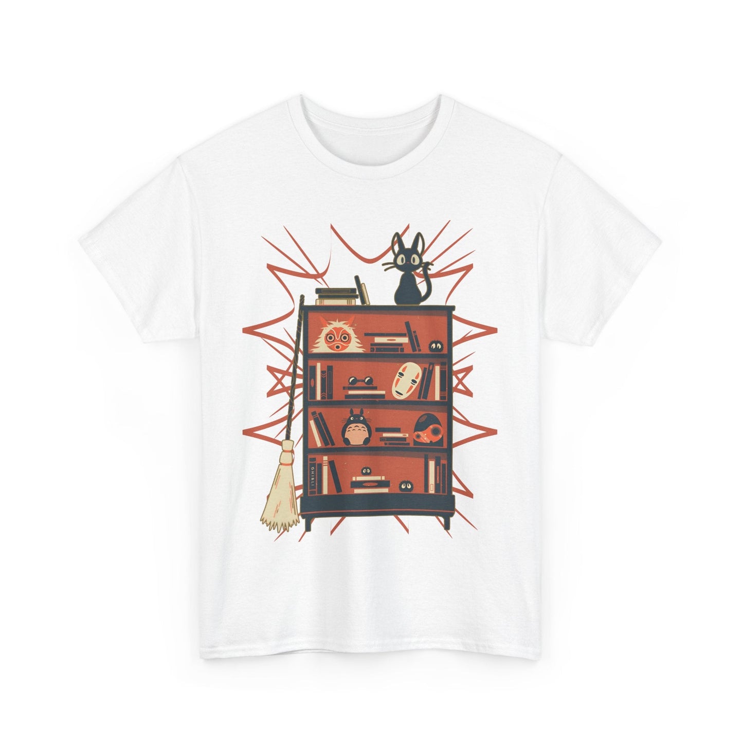 Jiji T-Shirt – 100% Cotton Gildan 5000 | Kiki's Delivery Service Studio Ghibli Cute Cat Tee