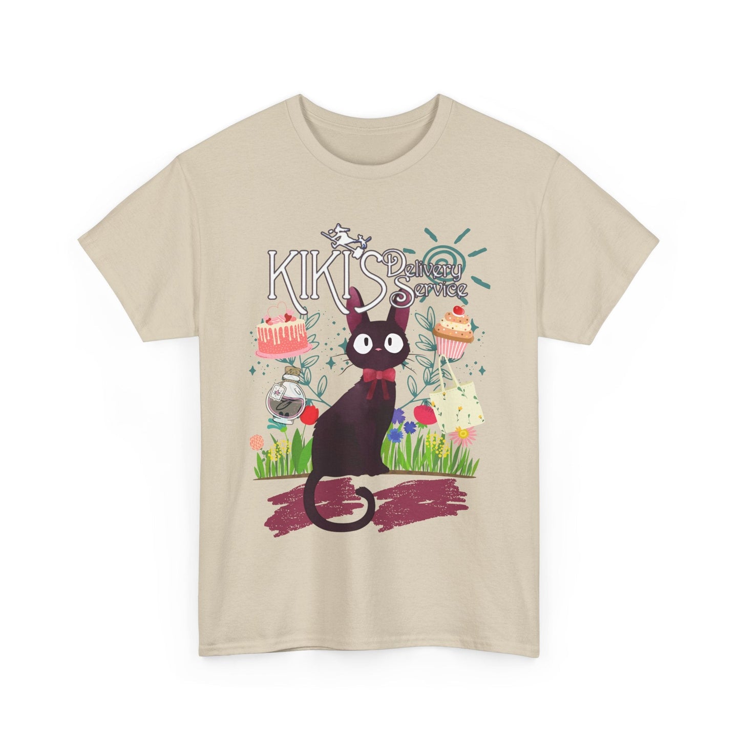 Jiji Collage Studio Ghibli T-Shirt – 100% Cotton Anime Tee Featuring Kiki’s Delivery Service Cat
