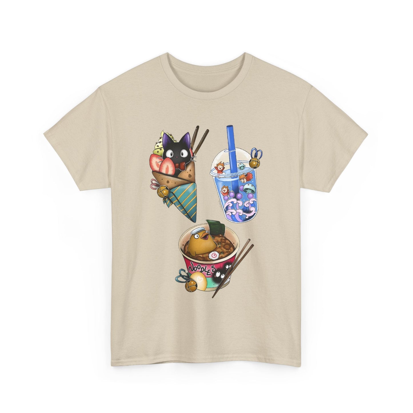 Studio Ghibli Food T-Shirt – 100% Cotton Anime Tee with Iconic Ghibli Dishes