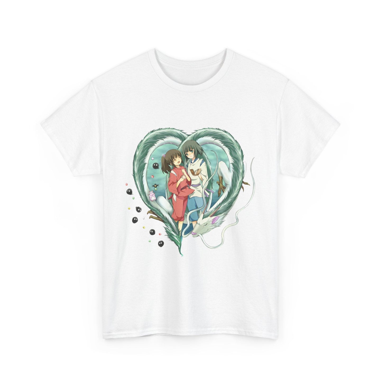 Chihiro and Haku Love T-Shirt – 100% Cotton Spirited Away Anime Shirt for Ghibli Fans