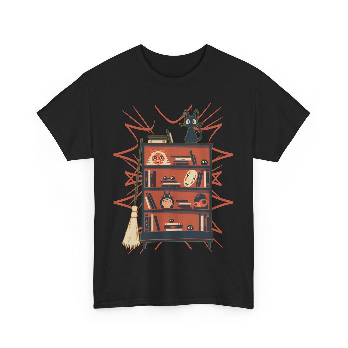Jiji T-Shirt – 100% Cotton Gildan 5000 | Kiki's Delivery Service Studio Ghibli Cute Cat Tee