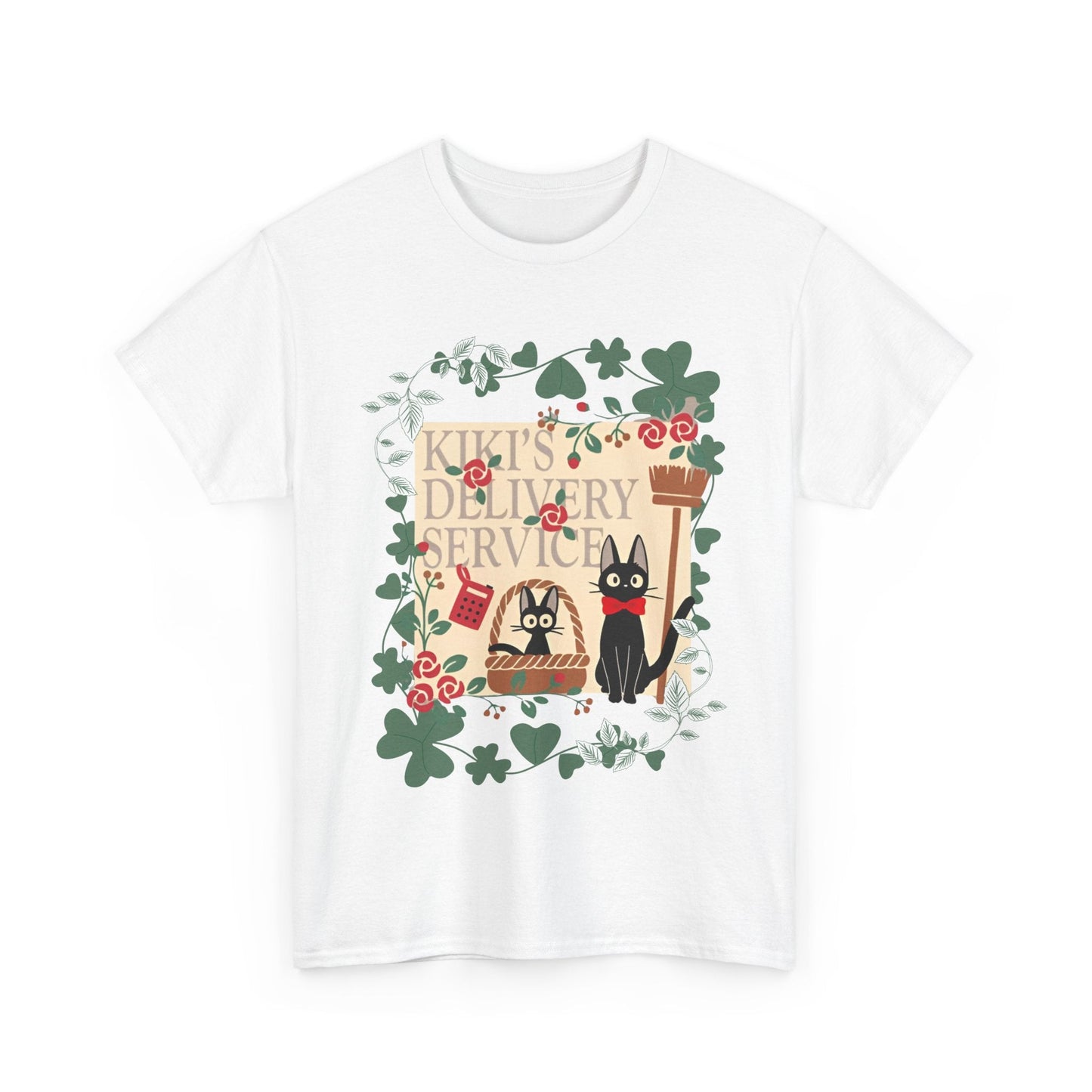Kiki’s Delivery Service T-Shirt – 100% Cotton Studio Ghibli Tee Featuring Kiki and Jiji