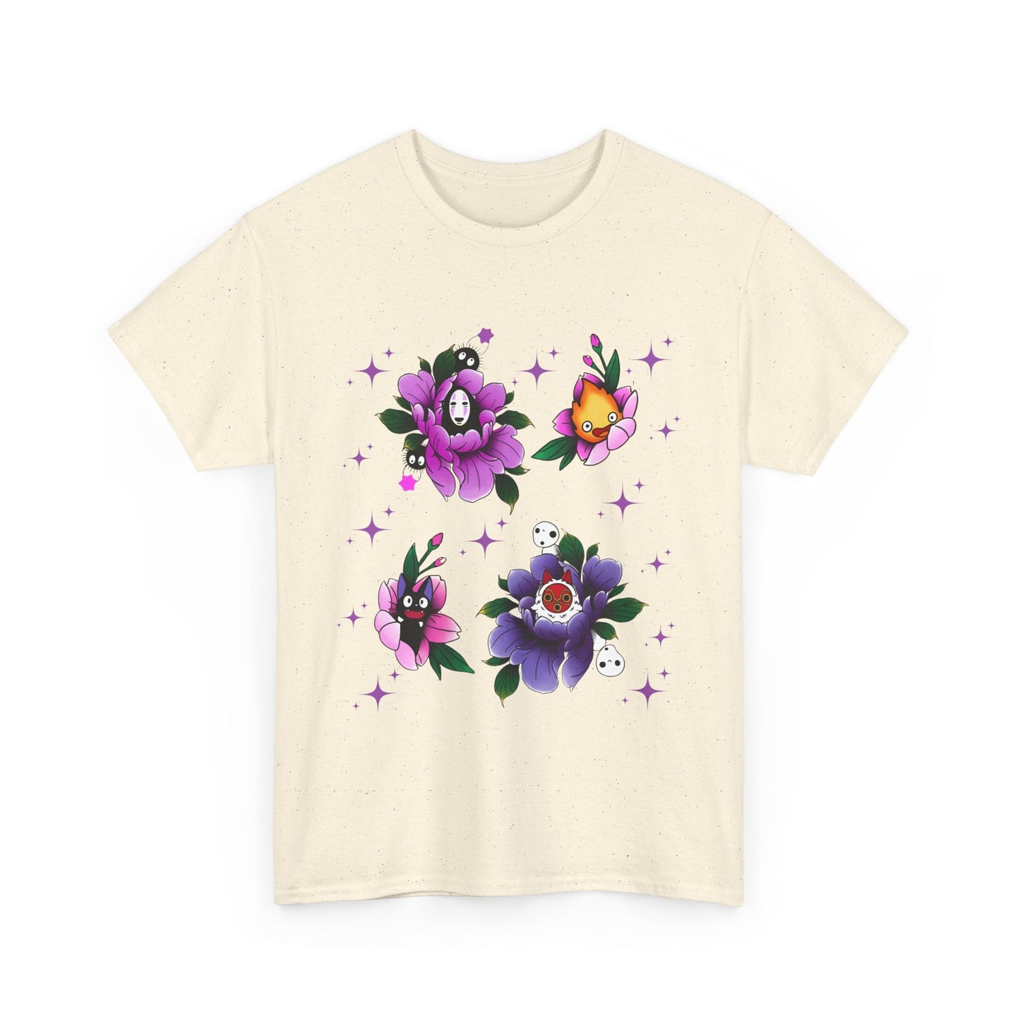 Flowers Studio Ghibli T-Shirt – 100% Cotton Floral Anime Tee for Ghibli Fans