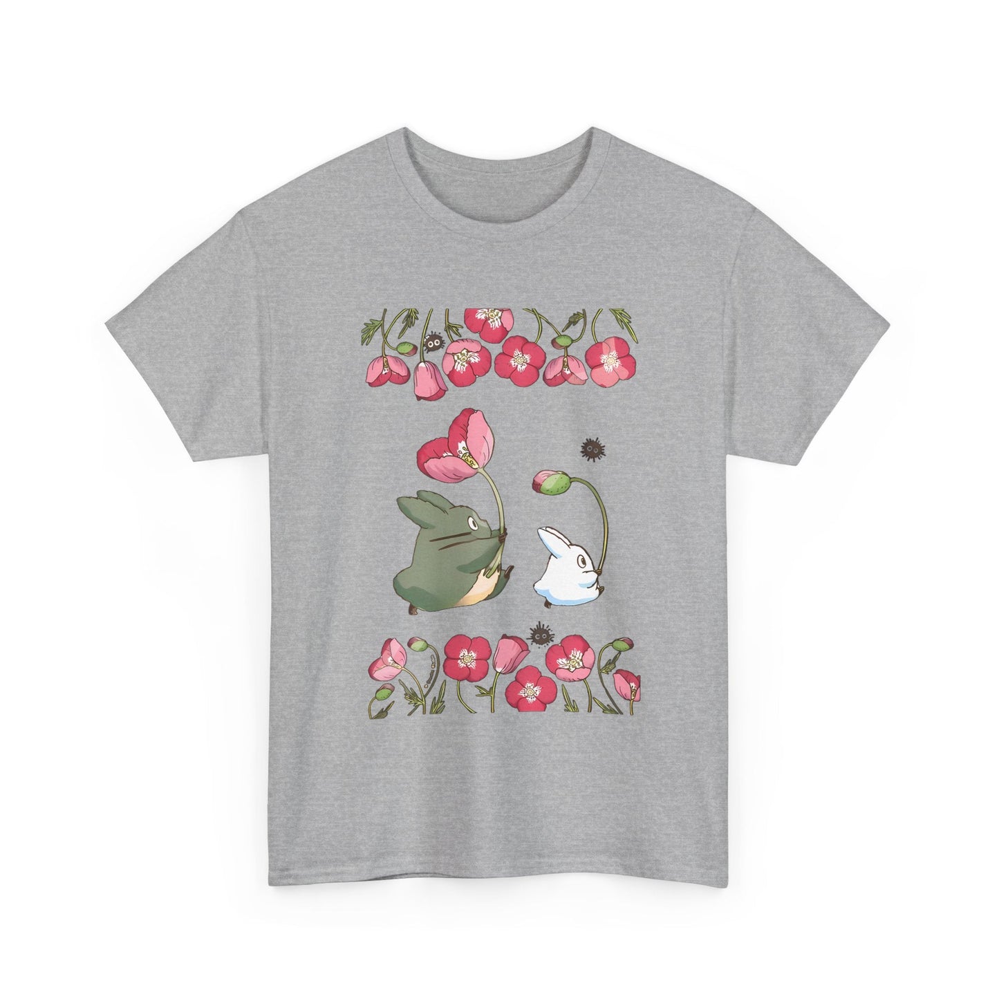 Totoro Cute Flowers T-Shirt – 100% Cotton Studio Ghibli Anime Shirt