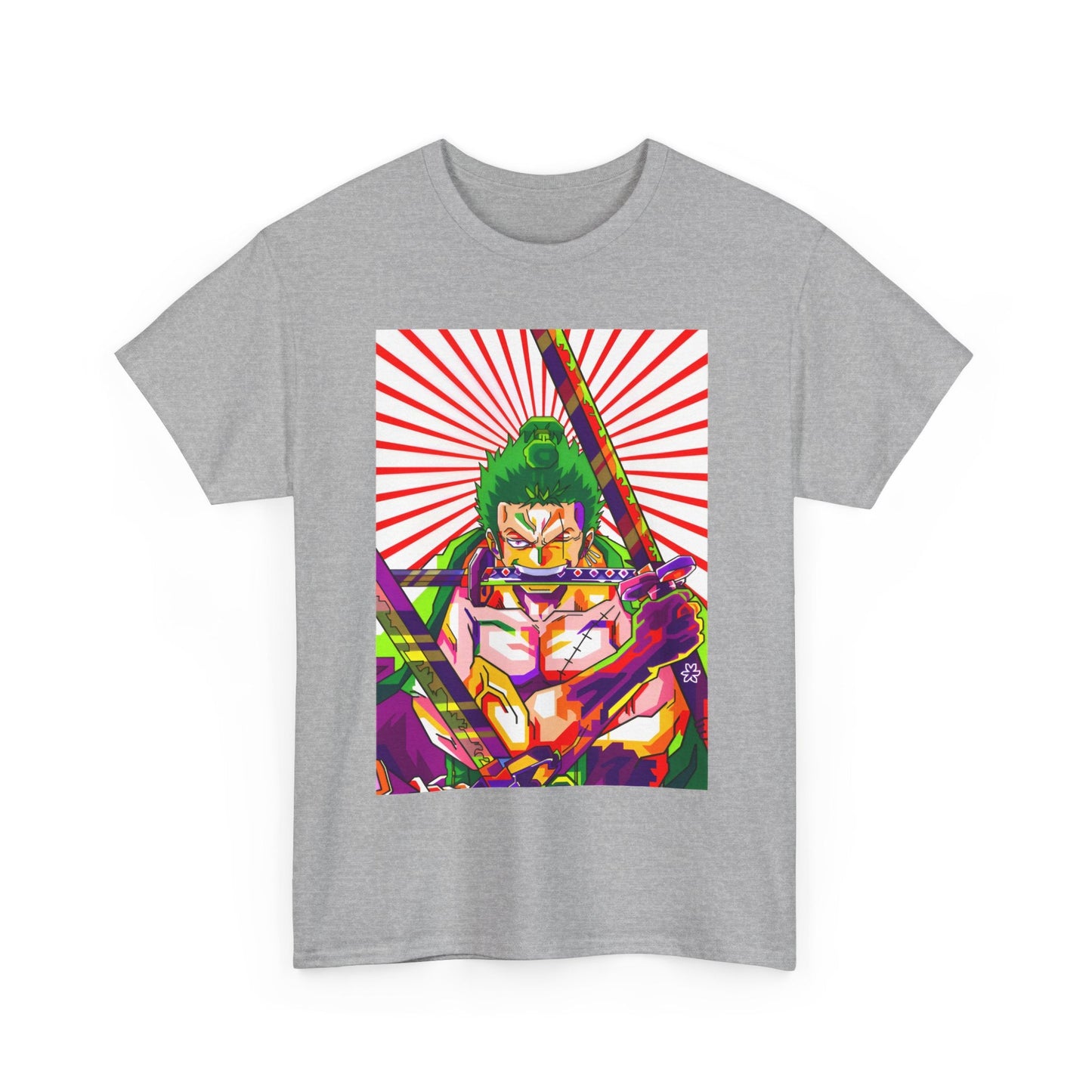 One Piece Zoro Style T-Shirt – 100% Cotton Anime Tee for Swordsman Fans