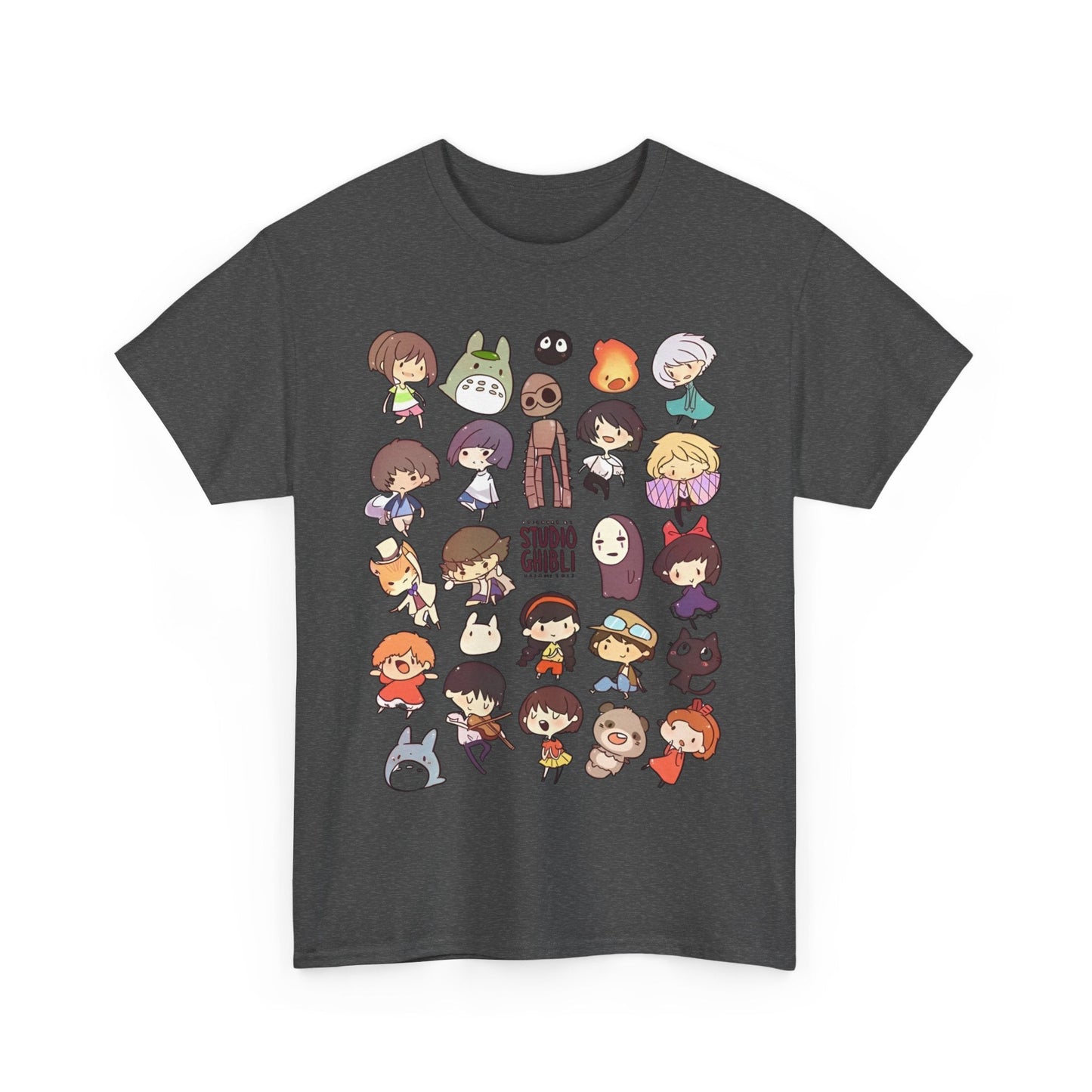 Chibi Studio Ghibli Characters T-Shirt – 100% Cotton Cute Anime Tee for Ghibli Fans