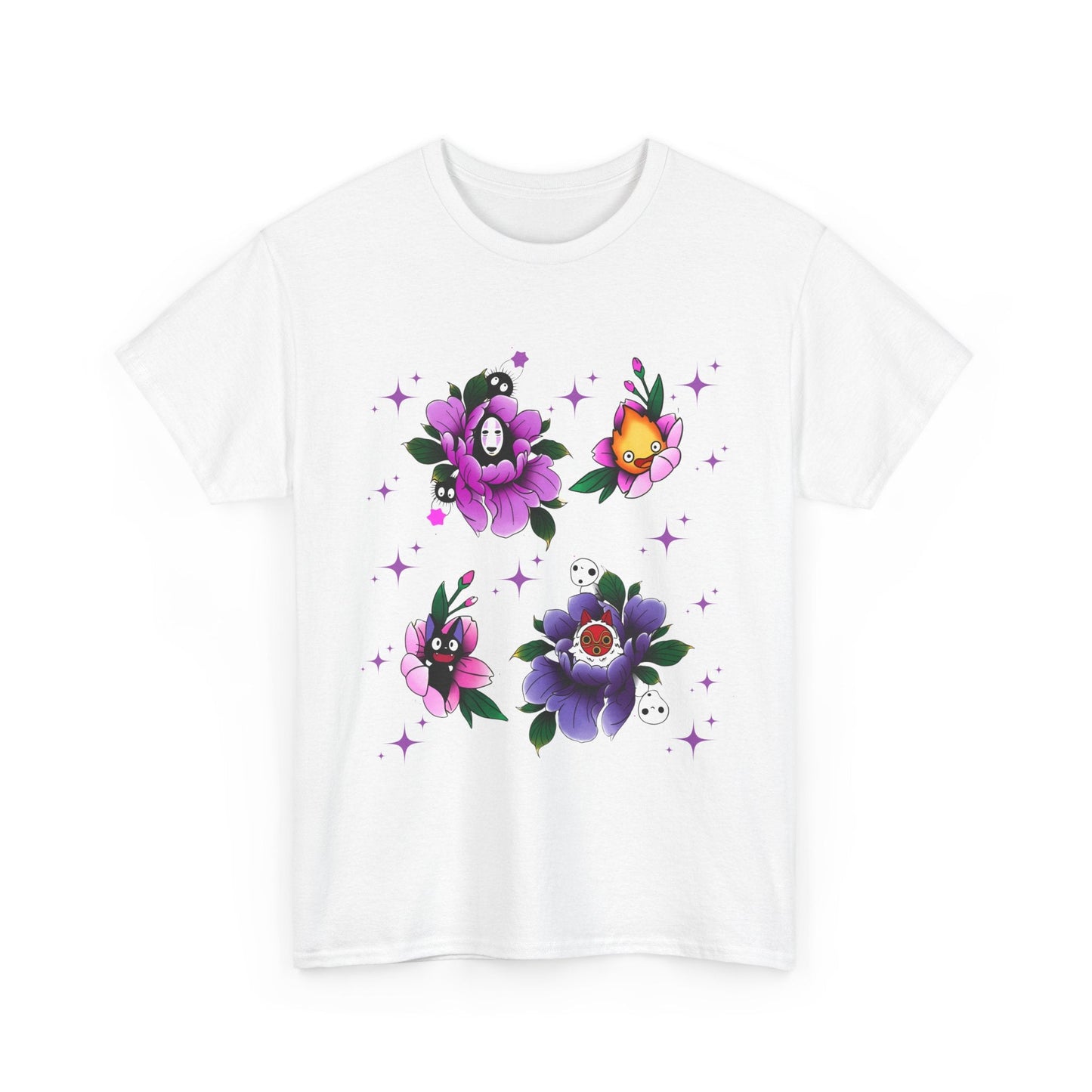 Flowers Studio Ghibli T-Shirt – 100% Cotton Floral Anime Tee for Ghibli Fans