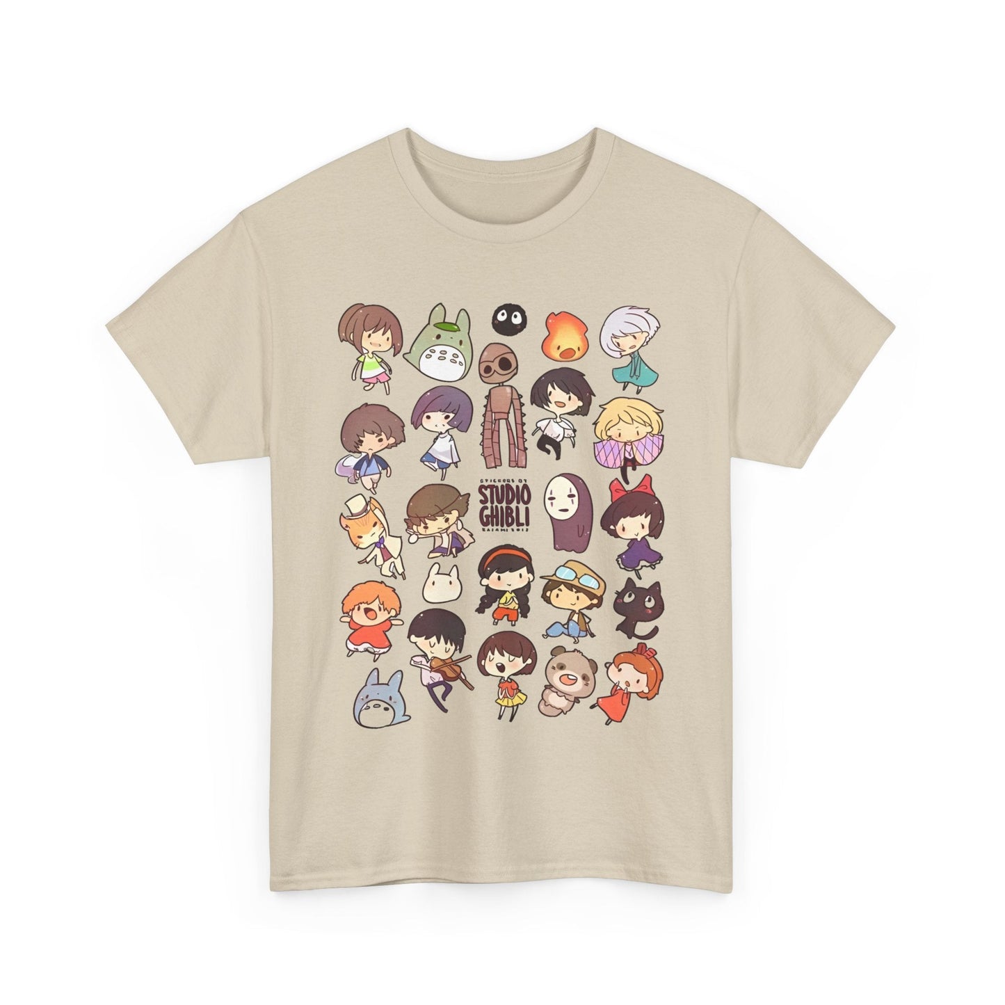 Chibi Studio Ghibli Characters T-Shirt – 100% Cotton Cute Anime Tee for Ghibli Fans