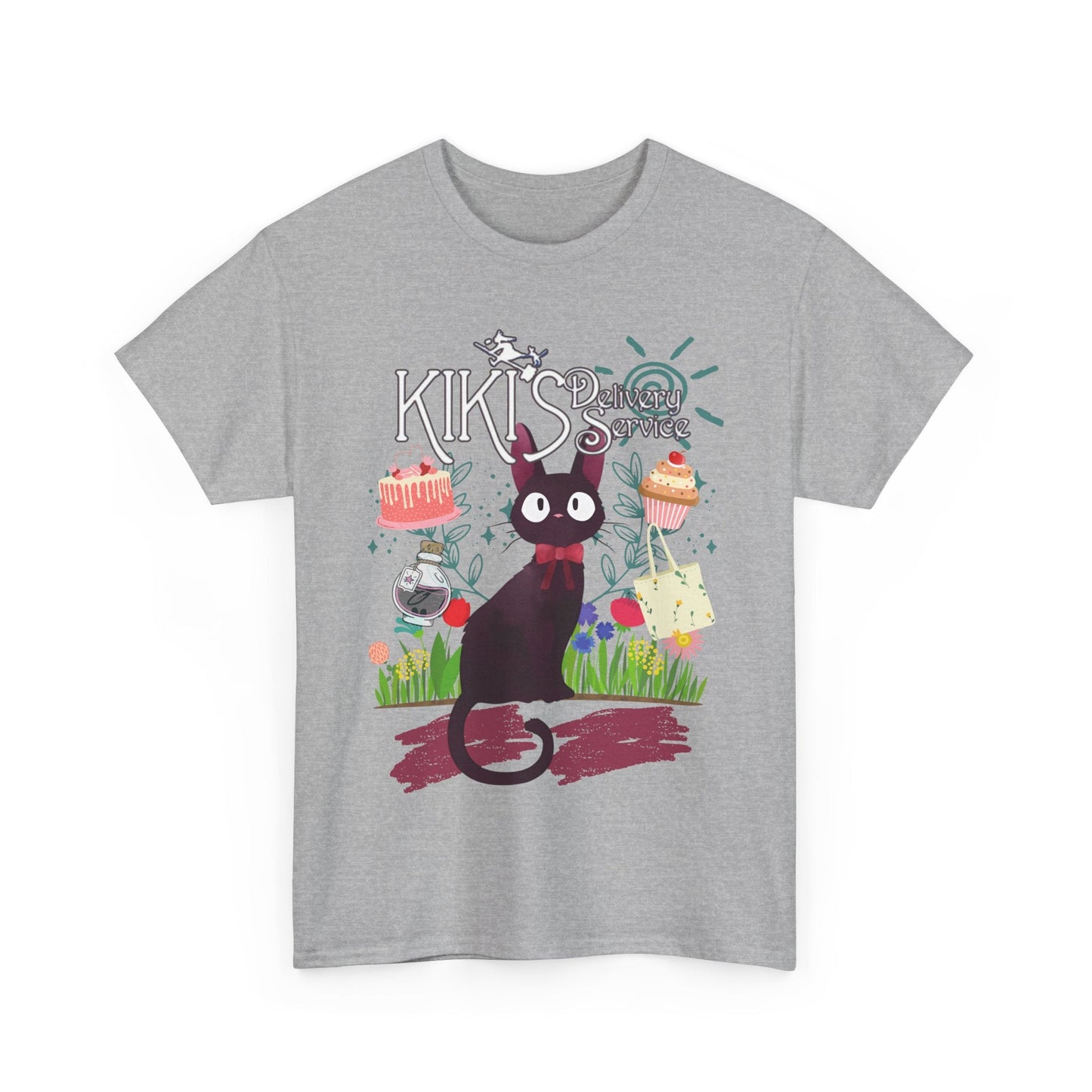 Jiji Collage Studio Ghibli T-Shirt – 100% Cotton Anime Tee Featuring Kiki’s Delivery Service Cat