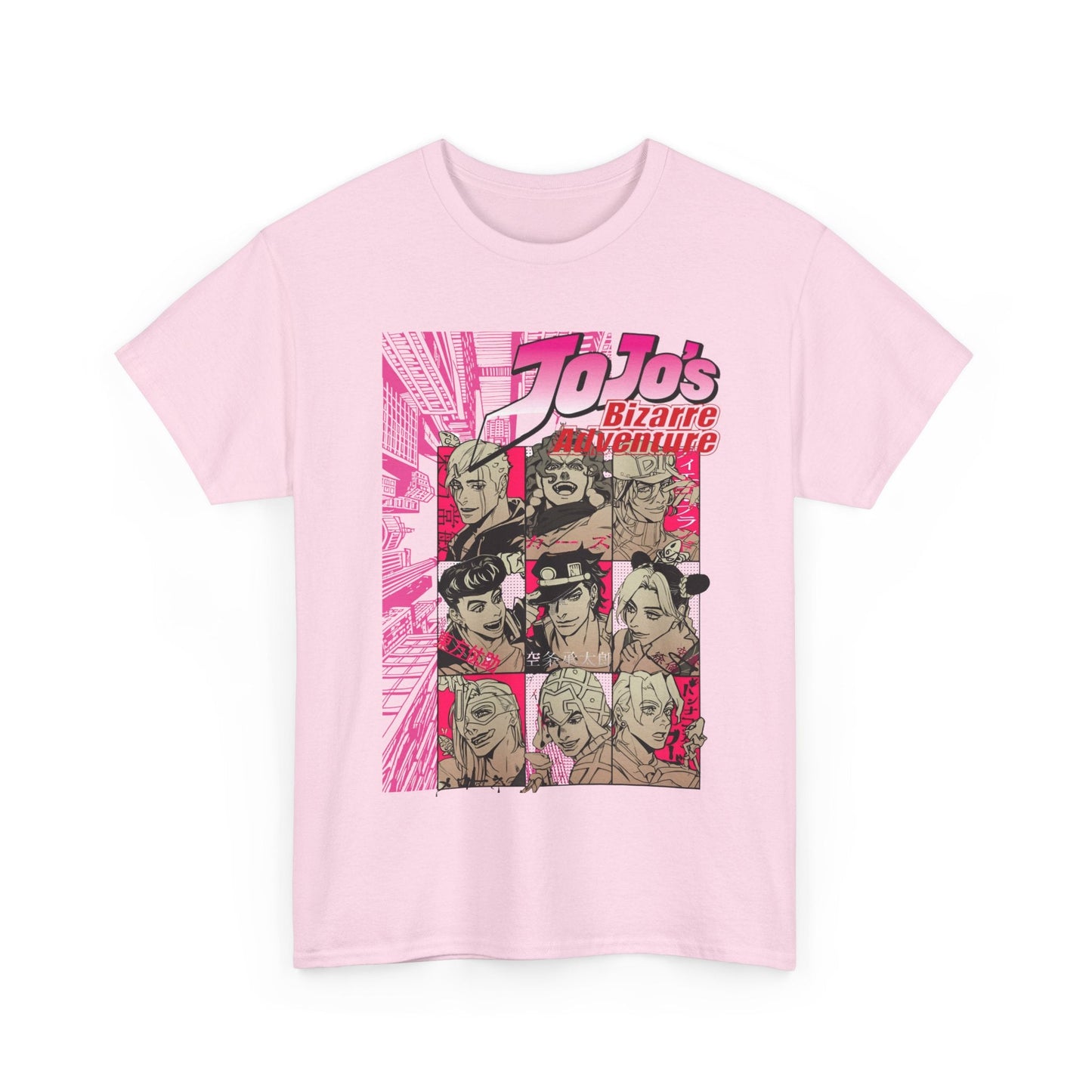 JoJo’s Bizarre Adventure T-Shirt – 100% Cotton Anime Tee Featuring Iconic Joestar Characters – Stylish Otaku Apparel