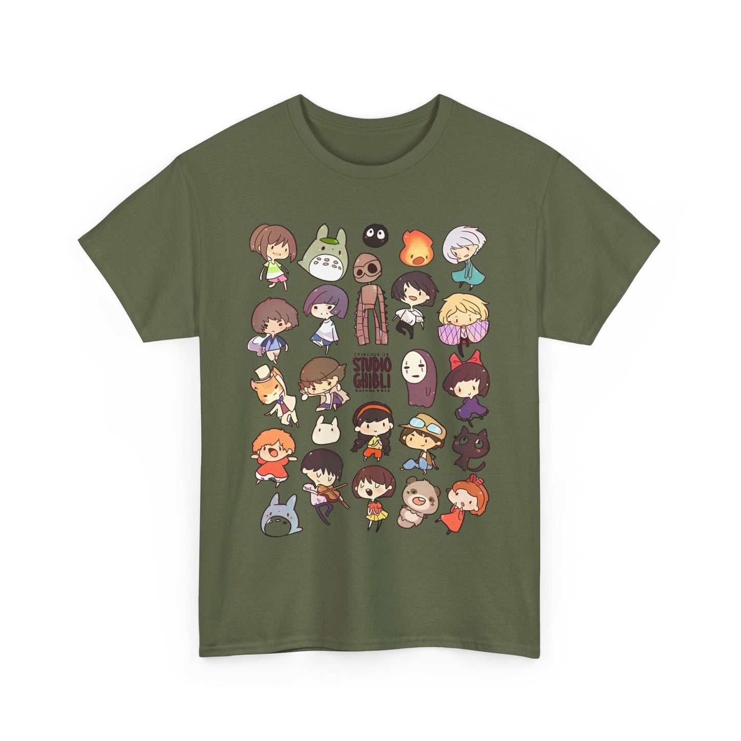 Chibi Studio Ghibli Characters T-Shirt – 100% Cotton Cute Anime Tee for Ghibli Fans