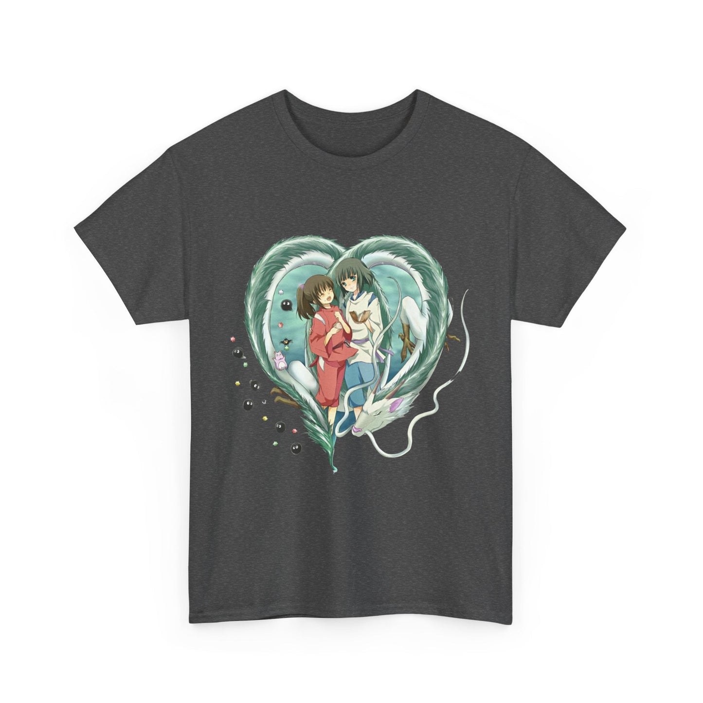 Chihiro and Haku Love T-Shirt – 100% Cotton Spirited Away Anime Shirt for Ghibli Fans