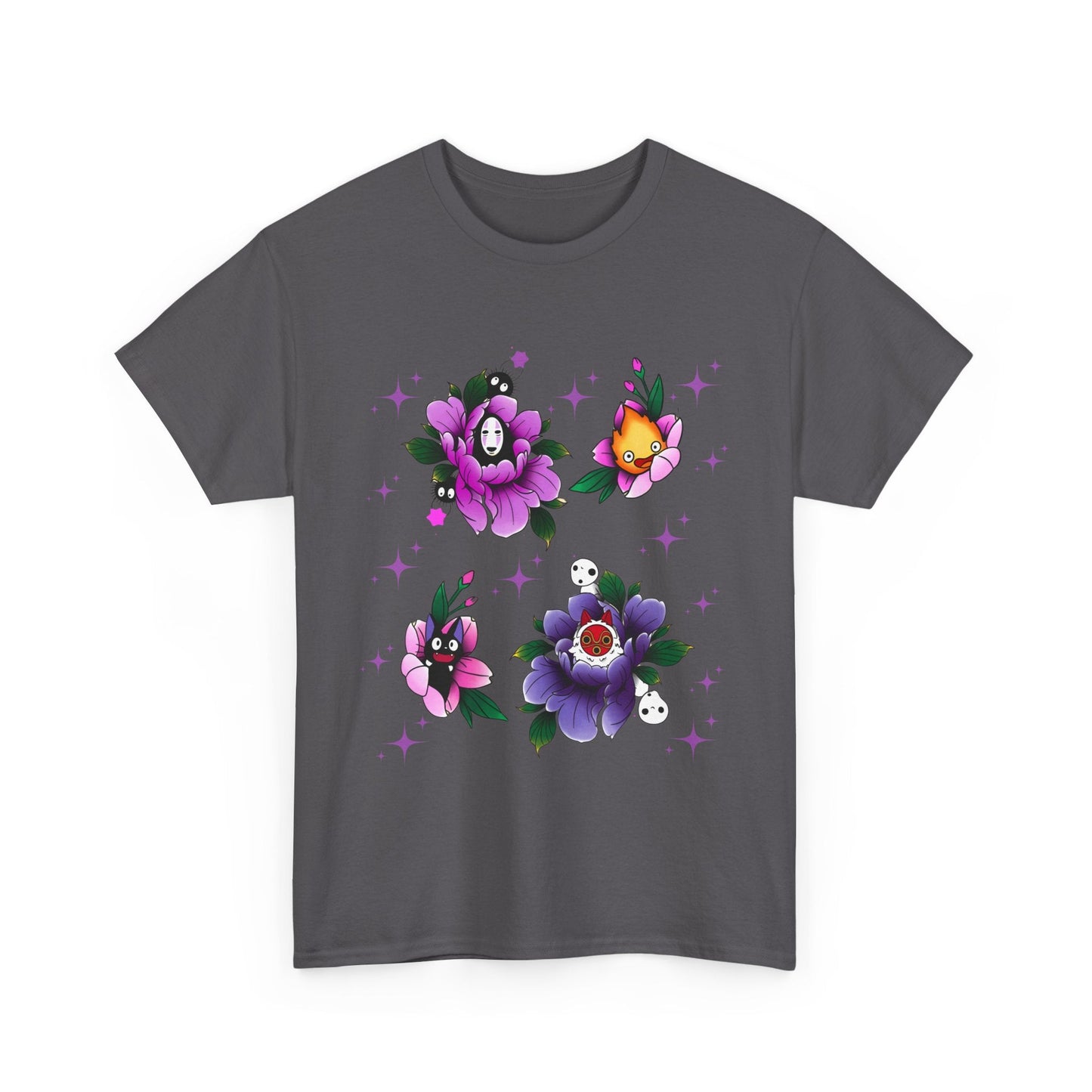 Flowers Studio Ghibli T-Shirt – 100% Cotton Floral Anime Tee for Ghibli Fans