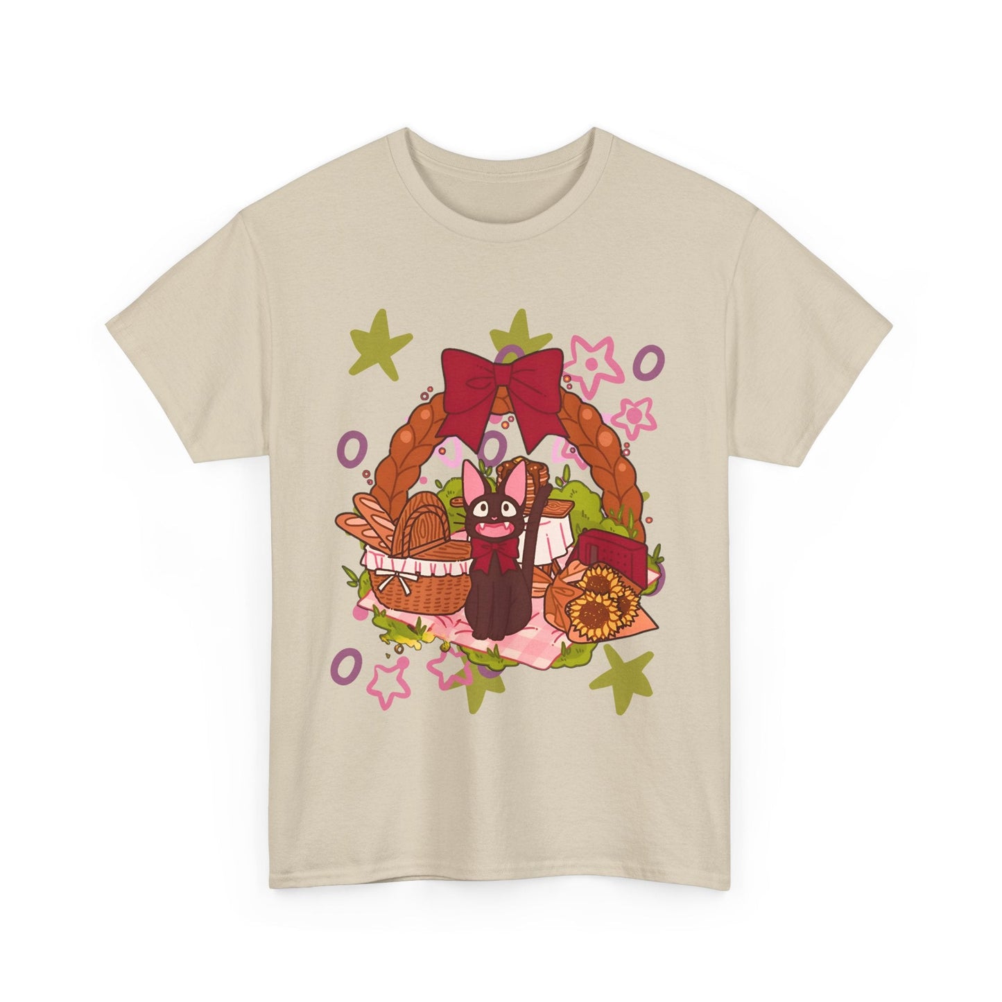 Jiji Cat Gift T-Shirt – 100% Cotton Studio Ghibli Inspired Tee for Anime Lovers