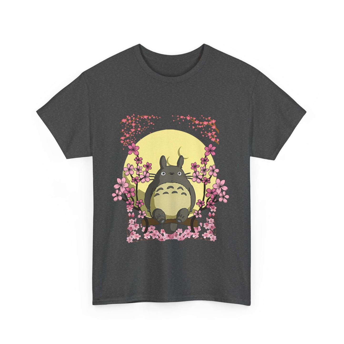 Totoro Sakura Moon T-Shirt – 100% Cotton Studio Ghibli Cherry Blossom Tee