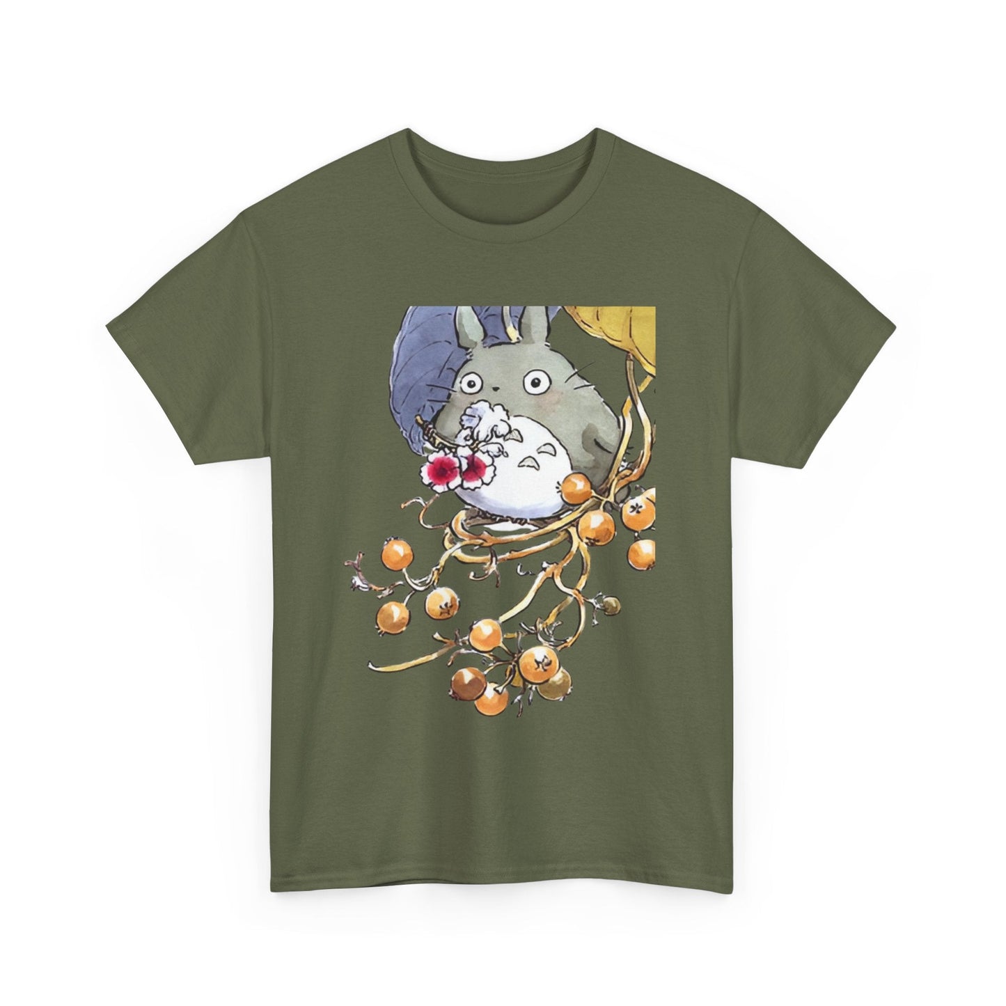 My Neighbor Totoro with Flowers T-Shirt – 100% Cotton Studio Ghibli Floral Tee
