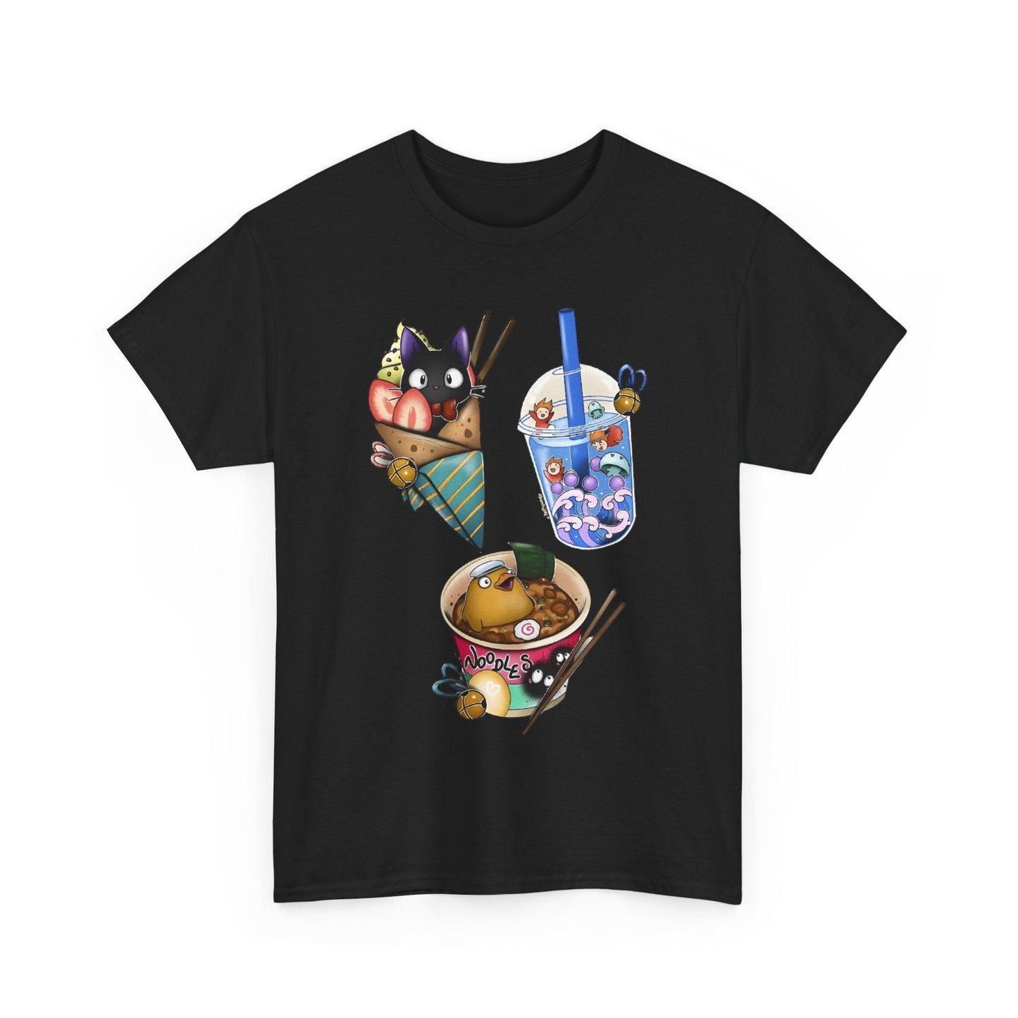 Studio Ghibli Food T-Shirt – 100% Cotton Anime Tee with Iconic Ghibli Dishes