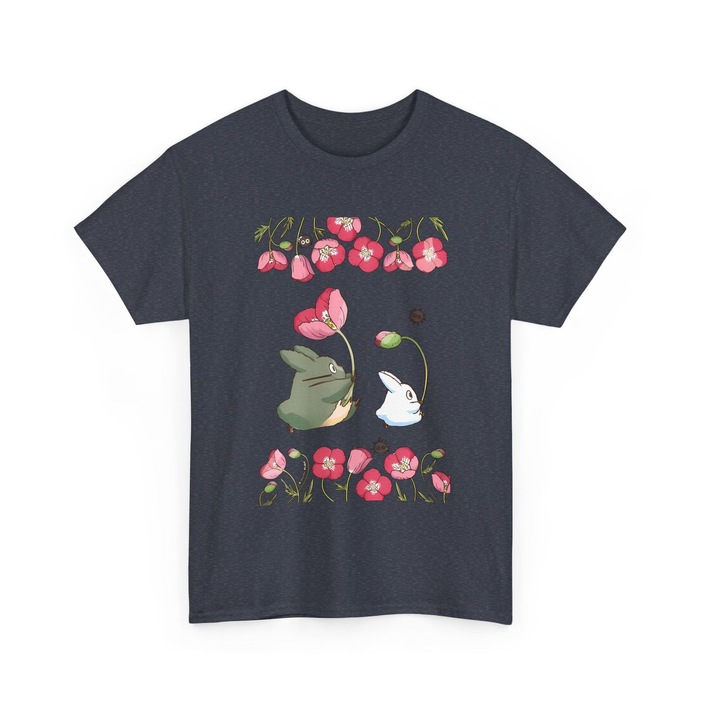 Totoro Cute Flowers T-Shirt – 100% Cotton Studio Ghibli Anime Shirt