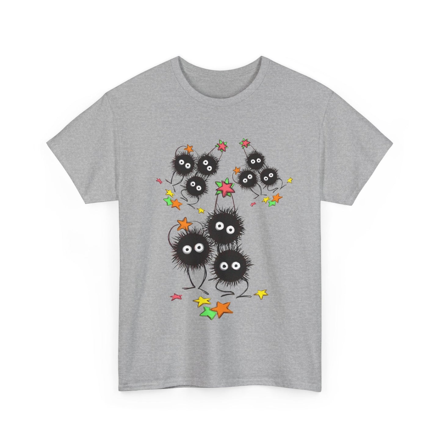 Soot Sprites Fantasy T-Shirt – 100% Cotton Studio Ghibli-Inspired Anime Tee for Fans