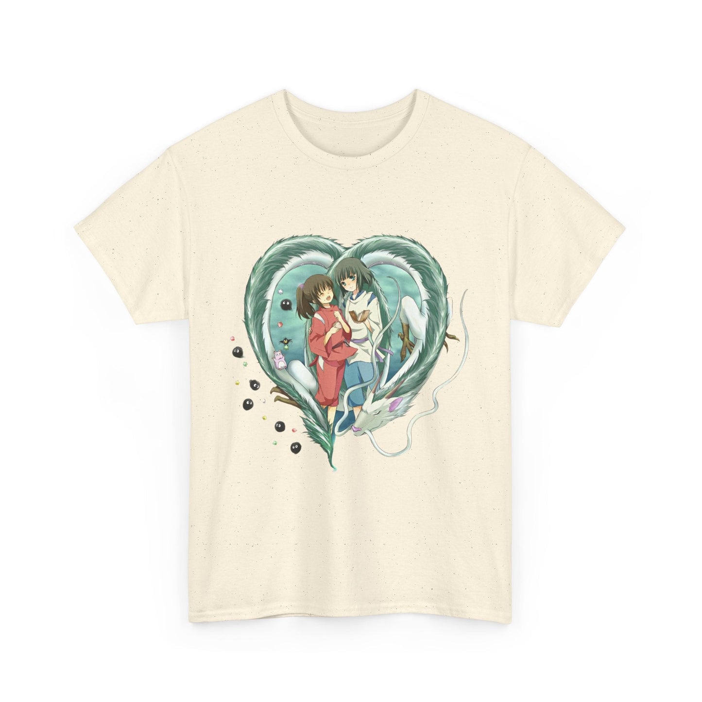 Chihiro and Haku Love T-Shirt – 100% Cotton Spirited Away Anime Shirt for Ghibli Fans