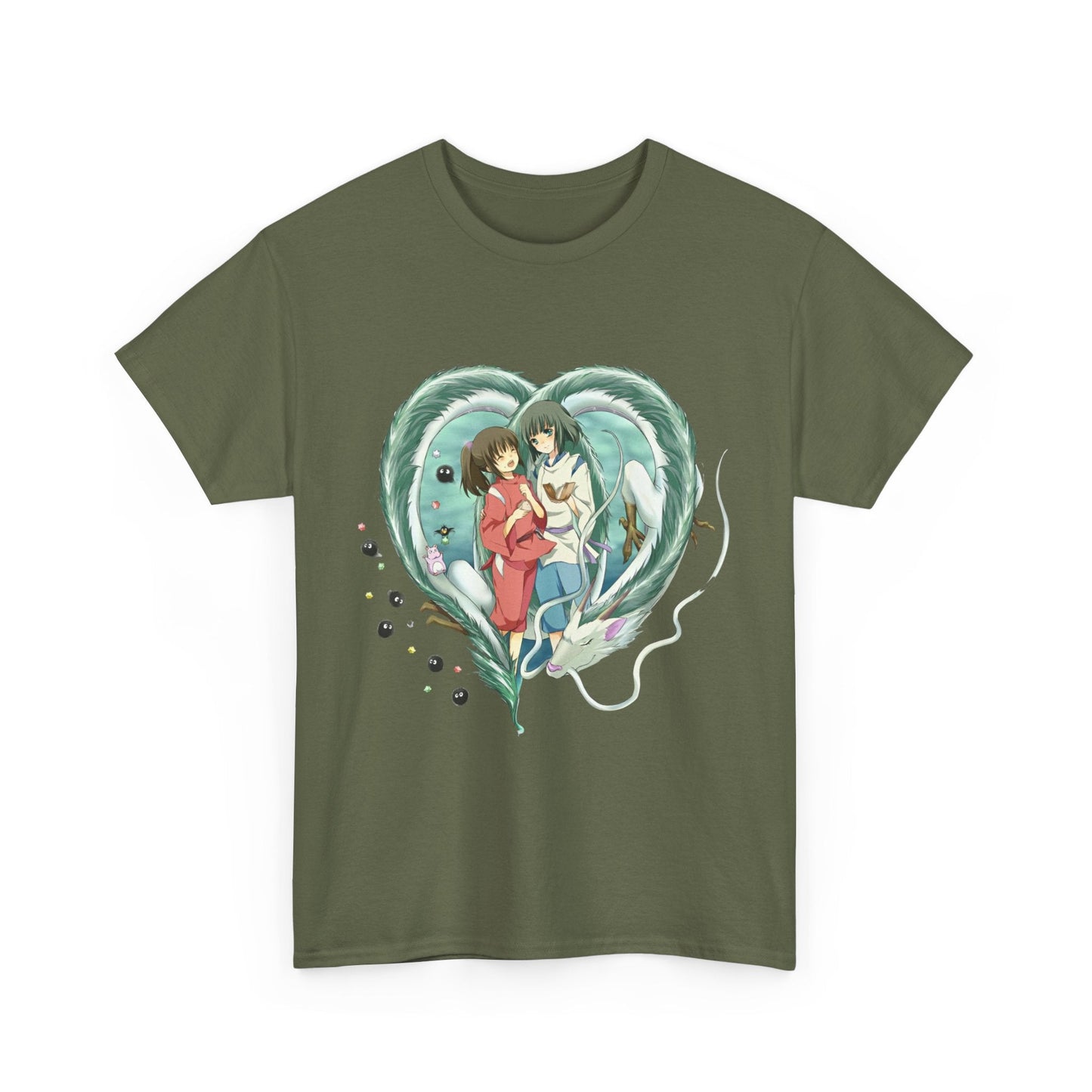 Chihiro and Haku Love T-Shirt – 100% Cotton Spirited Away Anime Shirt for Ghibli Fans
