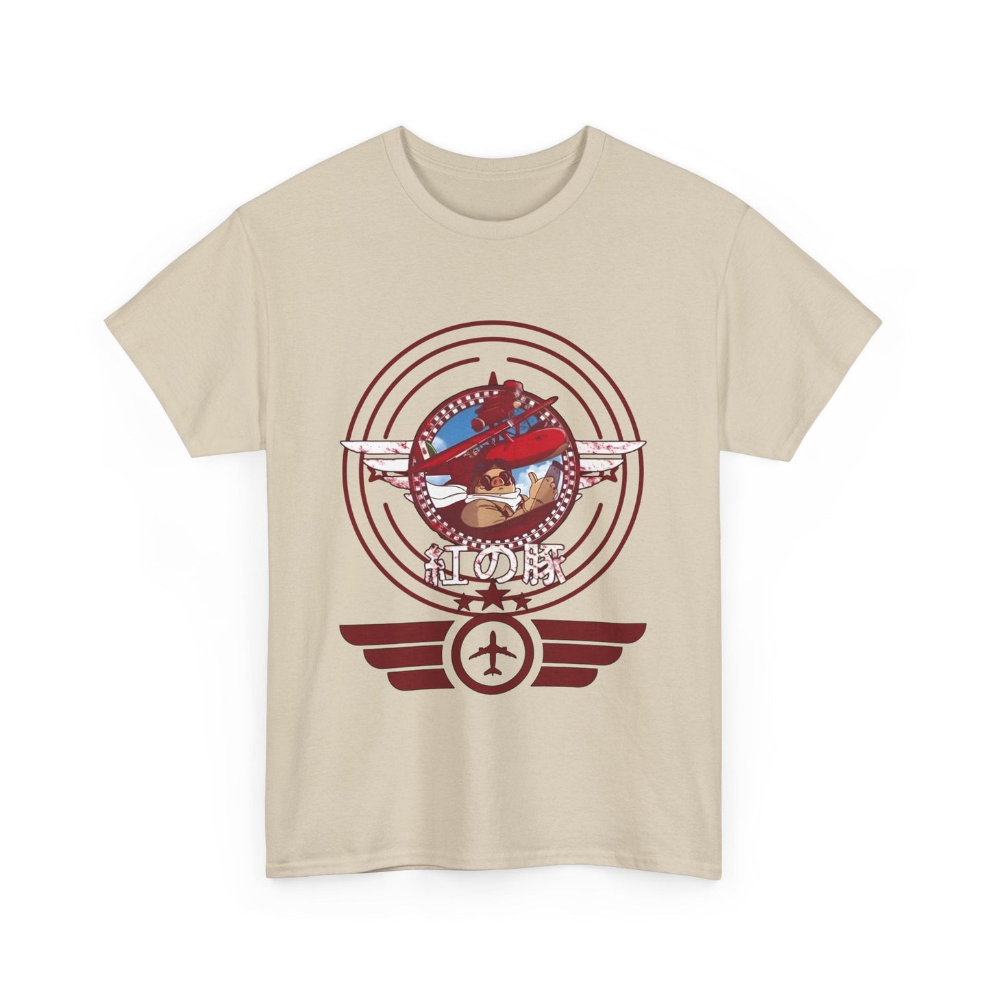 Porco Rosso Aviator T-Shirt – 100% Cotton Studio Ghibli Pilot Anime Tee