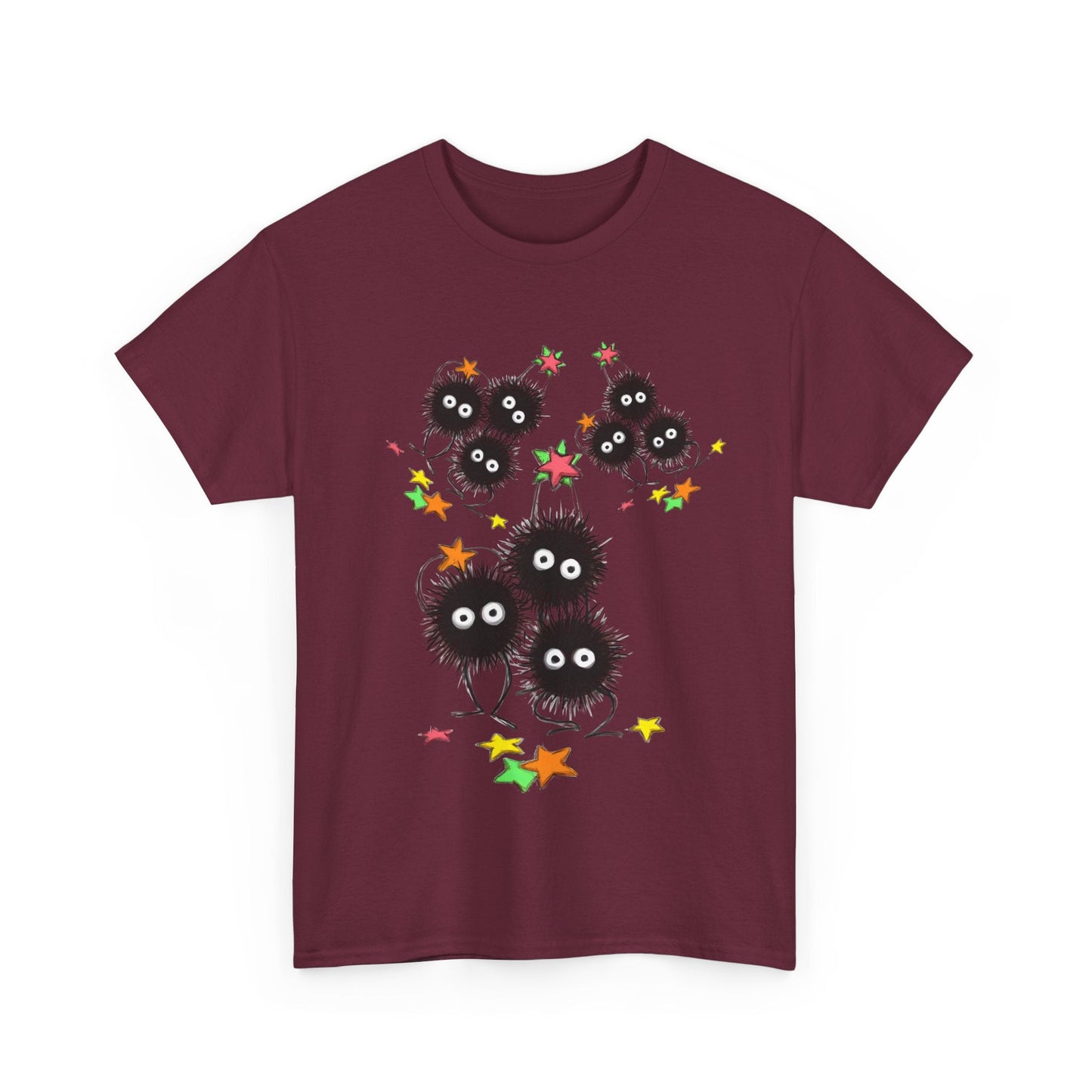 Soot Sprites Fantasy T-Shirt – 100% Cotton Studio Ghibli-Inspired Anime Tee for Fans