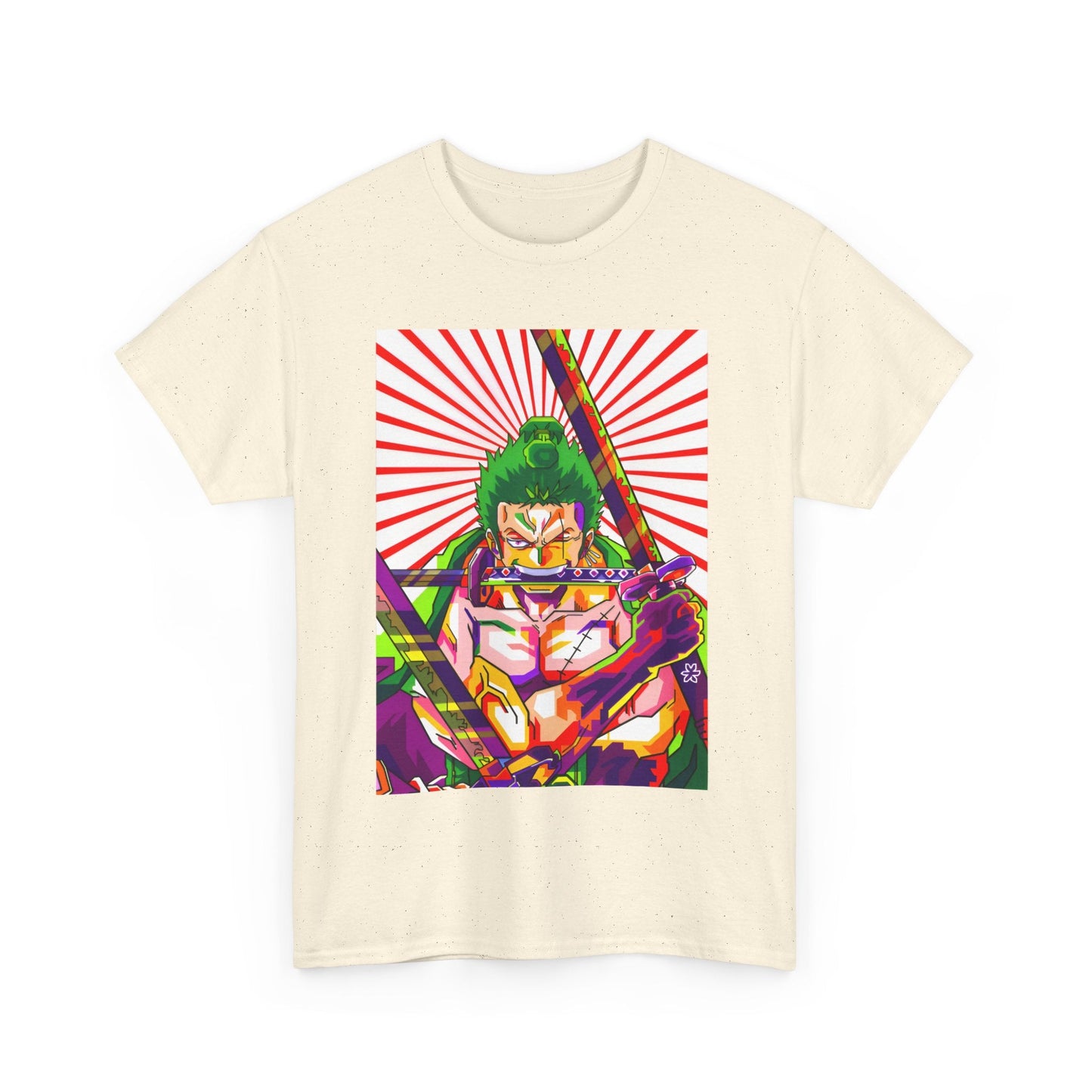 One Piece Zoro Style T-Shirt – 100% Cotton Anime Tee for Swordsman Fans