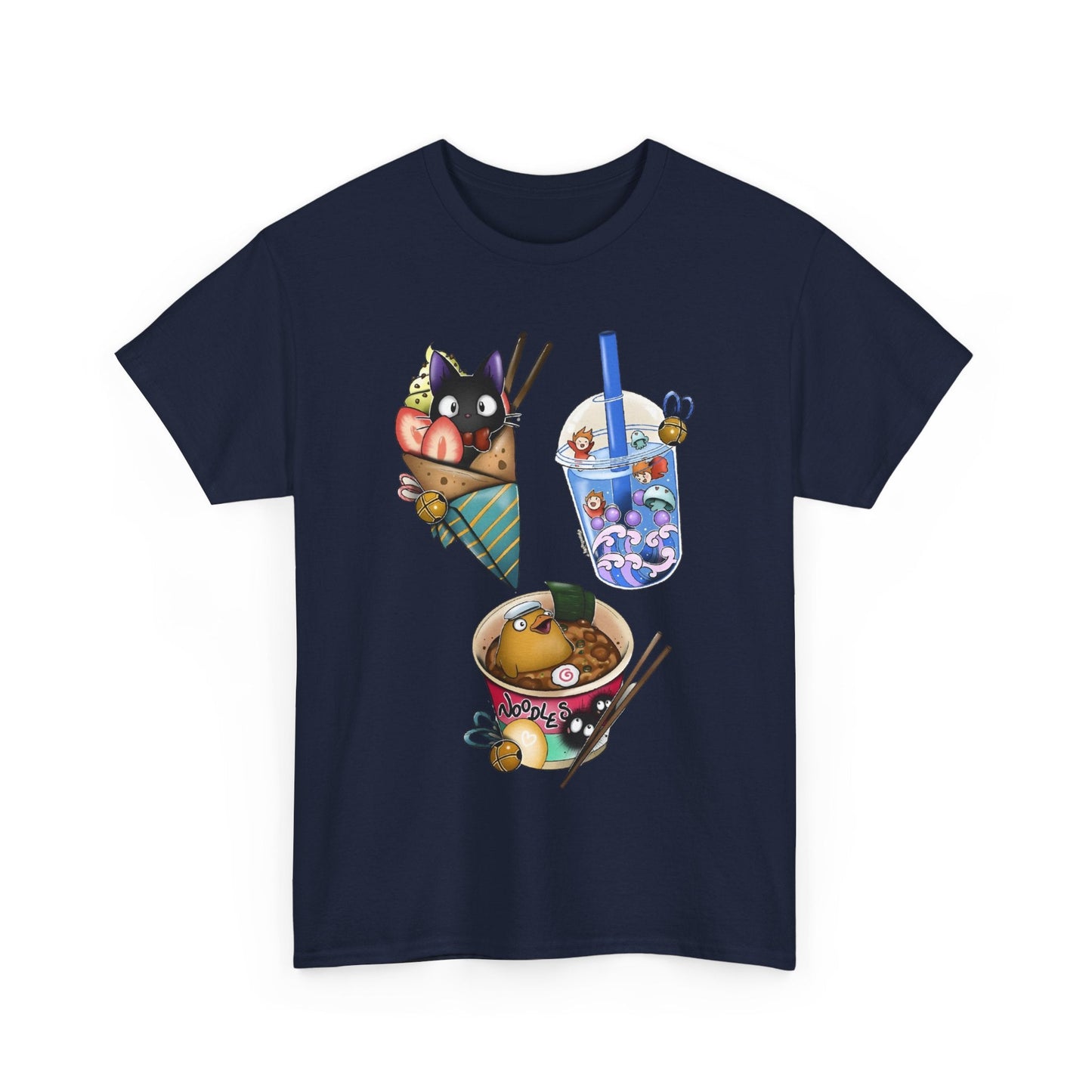 Studio Ghibli Food T-Shirt – 100% Cotton Anime Tee with Iconic Ghibli Dishes