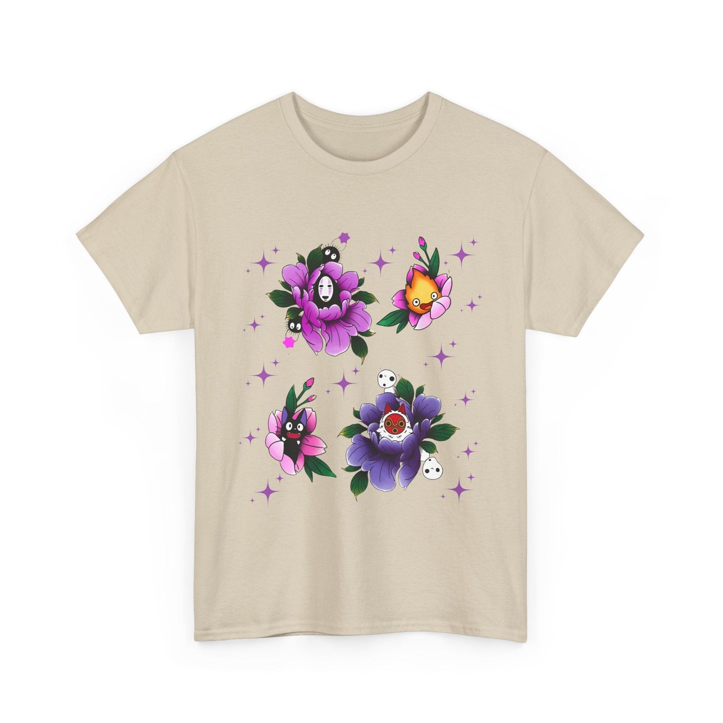 Flowers Studio Ghibli T-Shirt – 100% Cotton Floral Anime Tee for Ghibli Fans