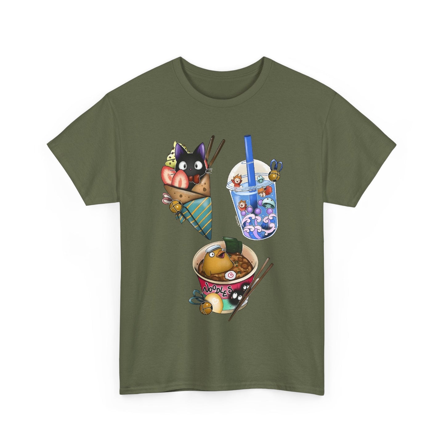 Studio Ghibli Food T-Shirt – 100% Cotton Anime Tee with Iconic Ghibli Dishes
