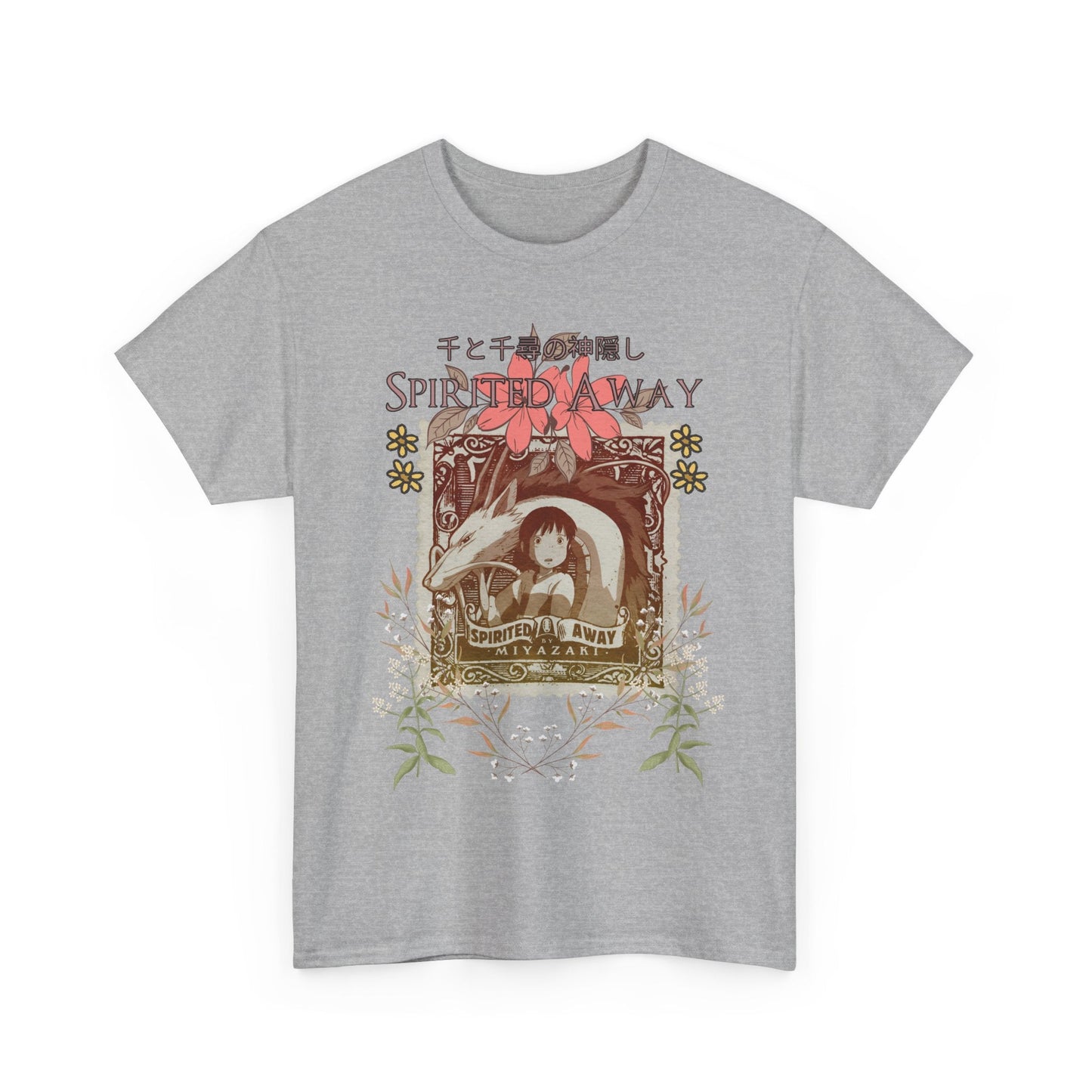 Spirited Away Philately T-Shirt – 100% Cotton Anime Stamp-Inspired Tee for Studio Ghibli Fans