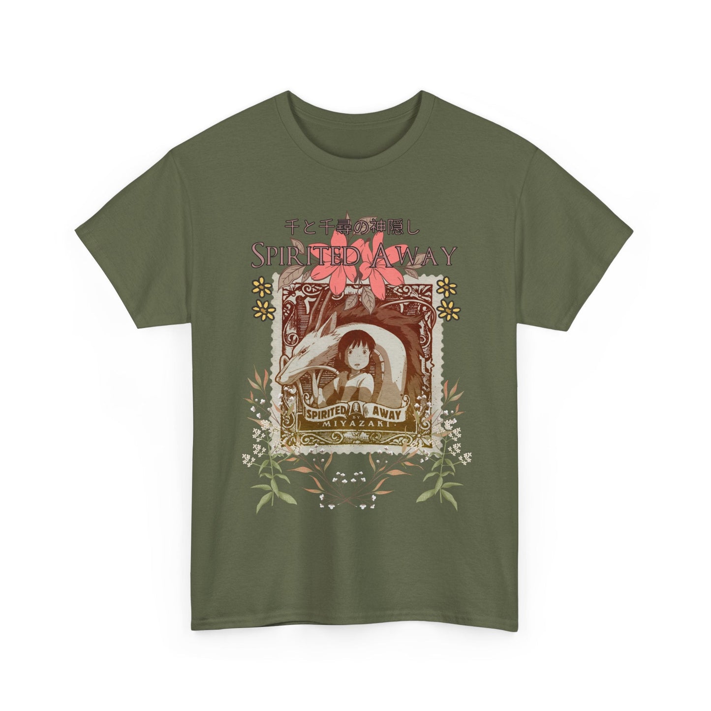 Spirited Away Philately T-Shirt – 100% Cotton Anime Stamp-Inspired Tee for Studio Ghibli Fans