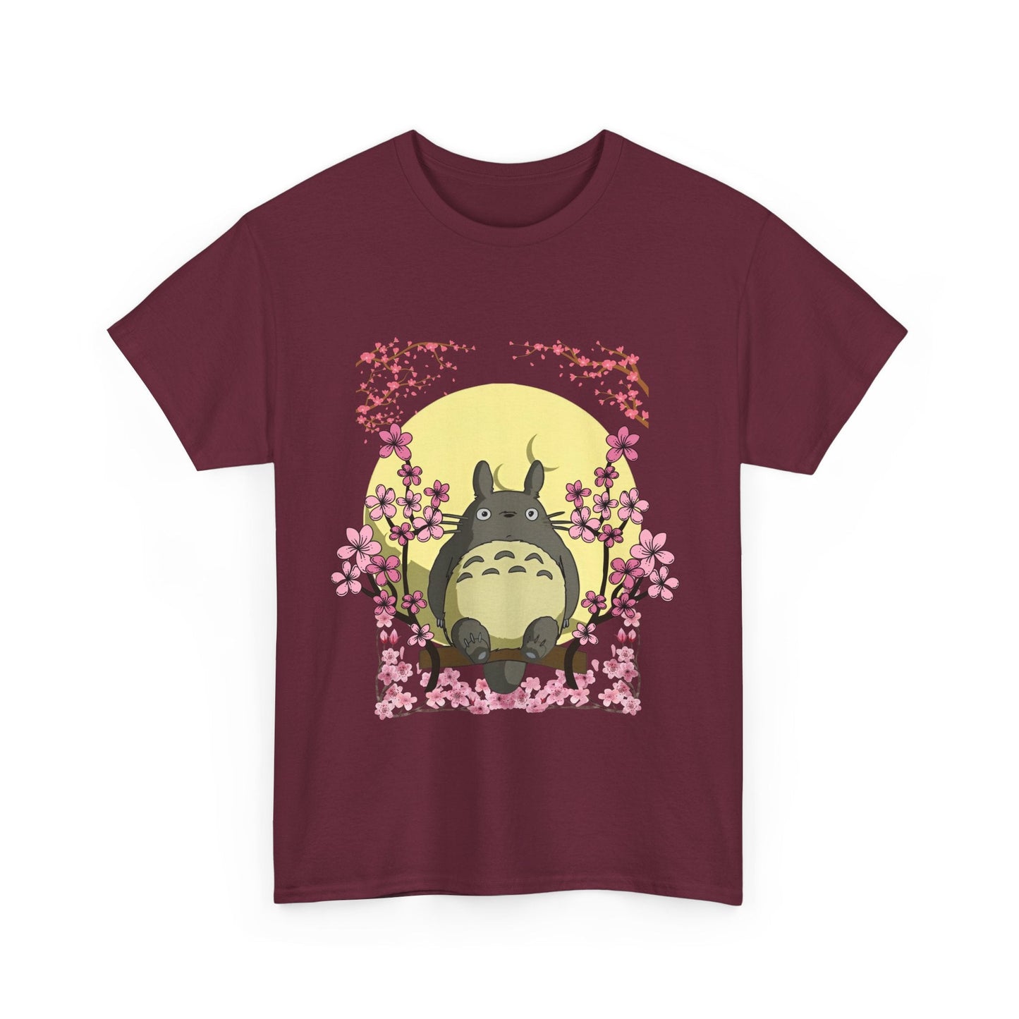 Totoro Sakura Moon T-Shirt – 100% Cotton Studio Ghibli Cherry Blossom Tee