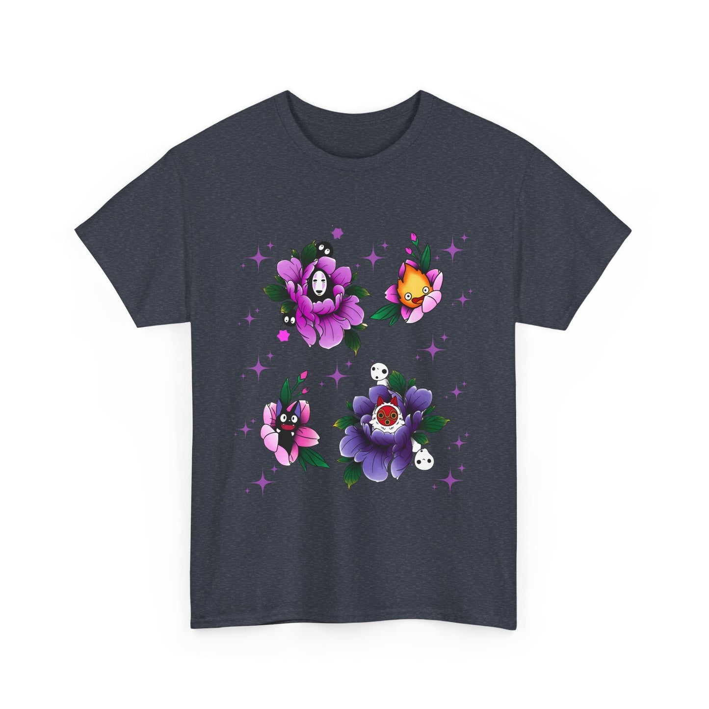 Flowers Studio Ghibli T-Shirt – 100% Cotton Floral Anime Tee for Ghibli Fans