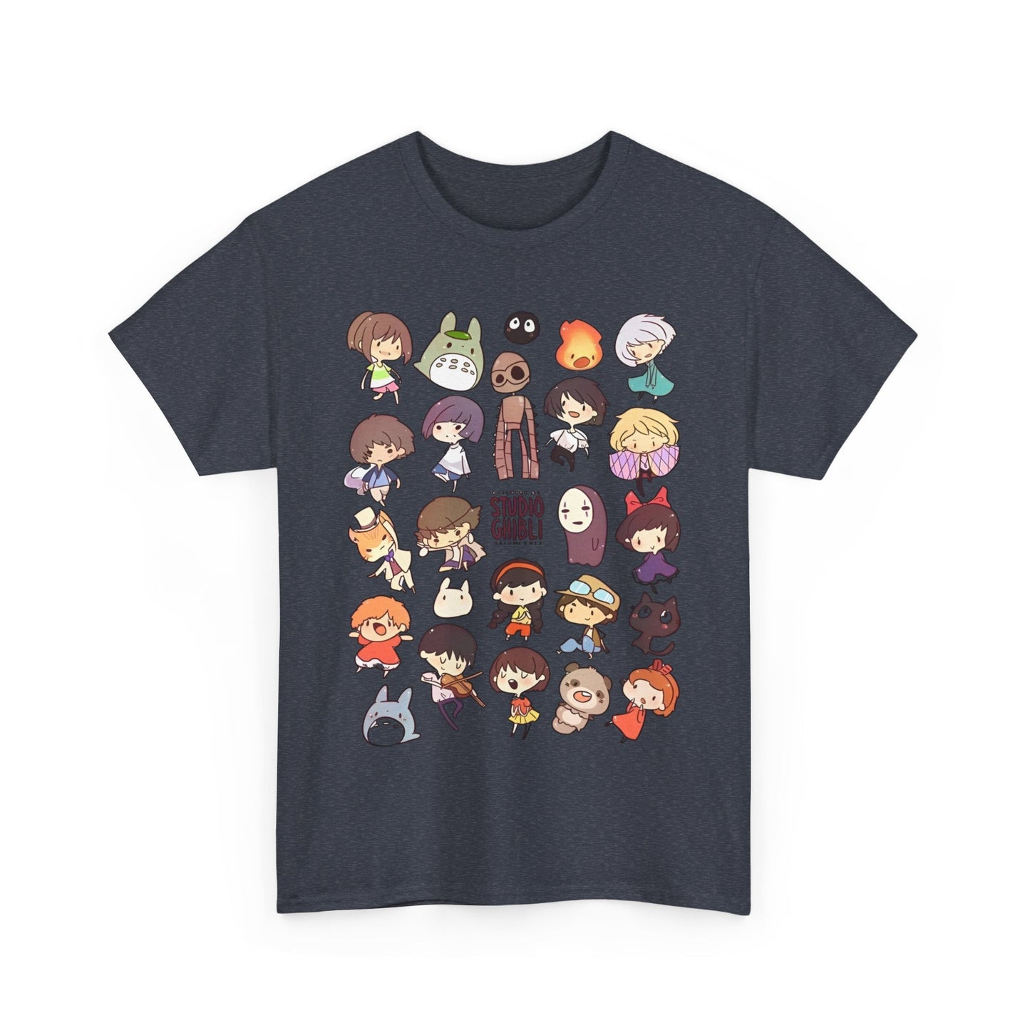 Chibi Studio Ghibli Characters T-Shirt – 100% Cotton Cute Anime Tee for Ghibli Fans