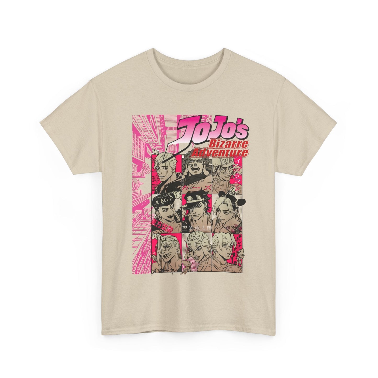 JoJo’s Bizarre Adventure T-Shirt – 100% Cotton Anime Tee Featuring Iconic Joestar Characters – Stylish Otaku Apparel
