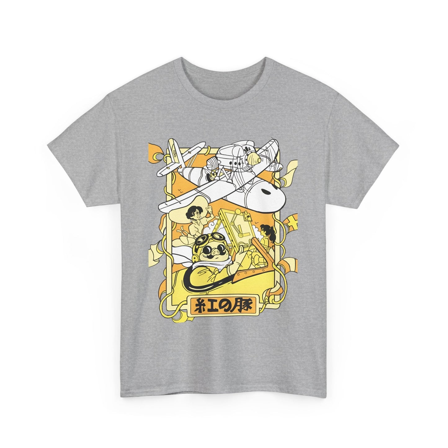 Porco Rosso T-Shirt – 100% Cotton Studio Ghibli Pilot Anime Tee