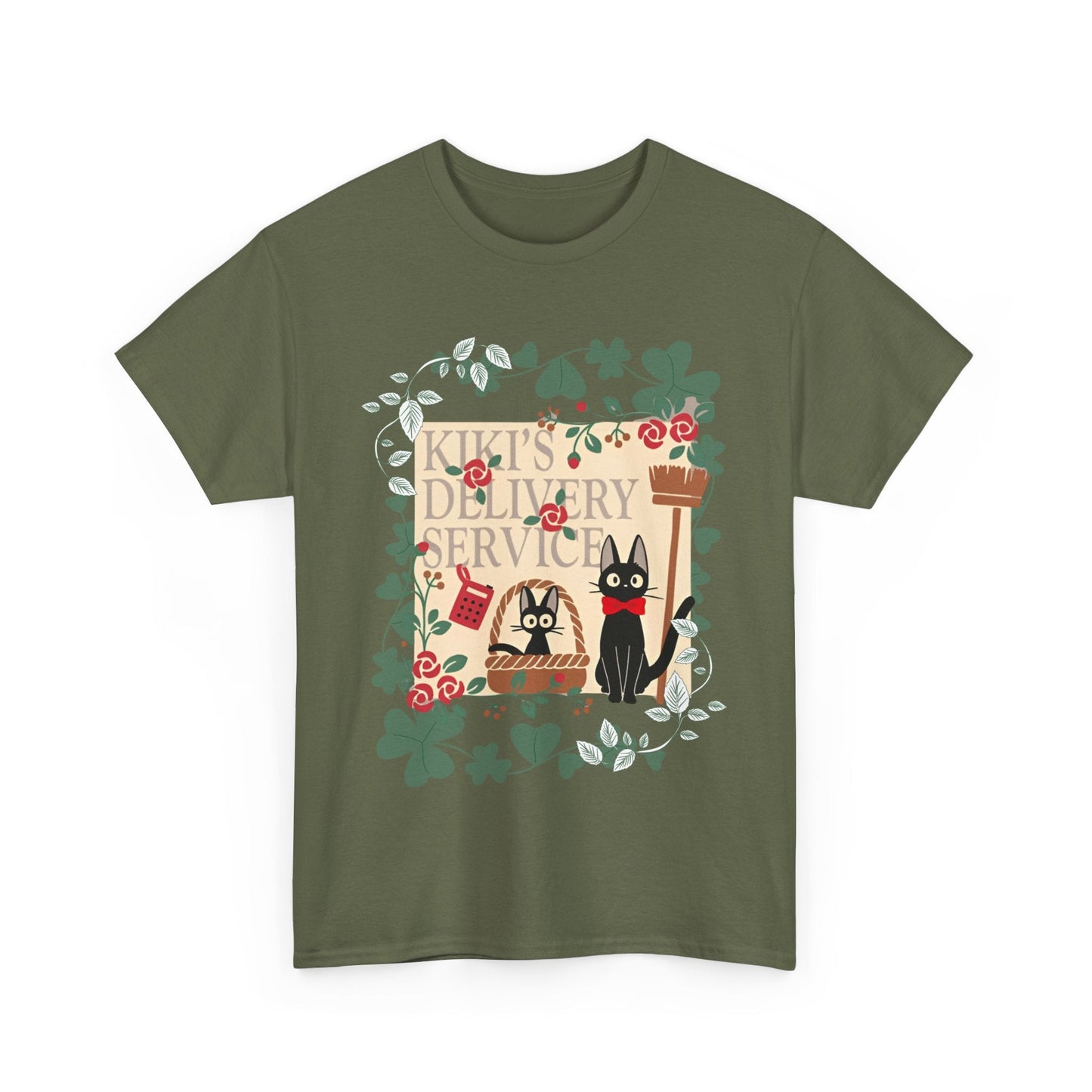 Kiki’s Delivery Service T-Shirt – 100% Cotton Studio Ghibli Tee Featuring Kiki and Jiji