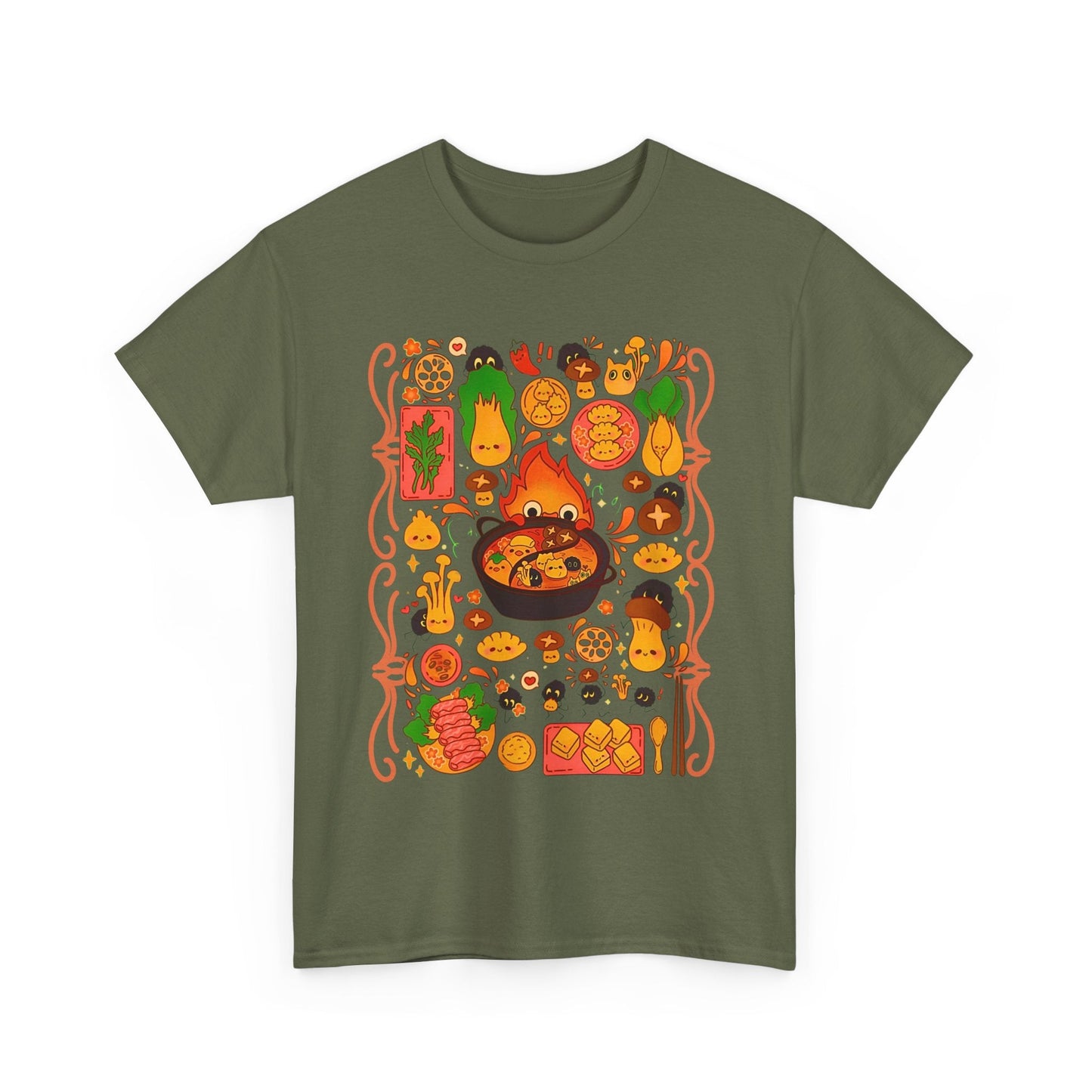 Calcifer Breakfast T-Shirt – 100% Cotton Studio Ghibli Shirt Inspired by Howl’s Moving Castle