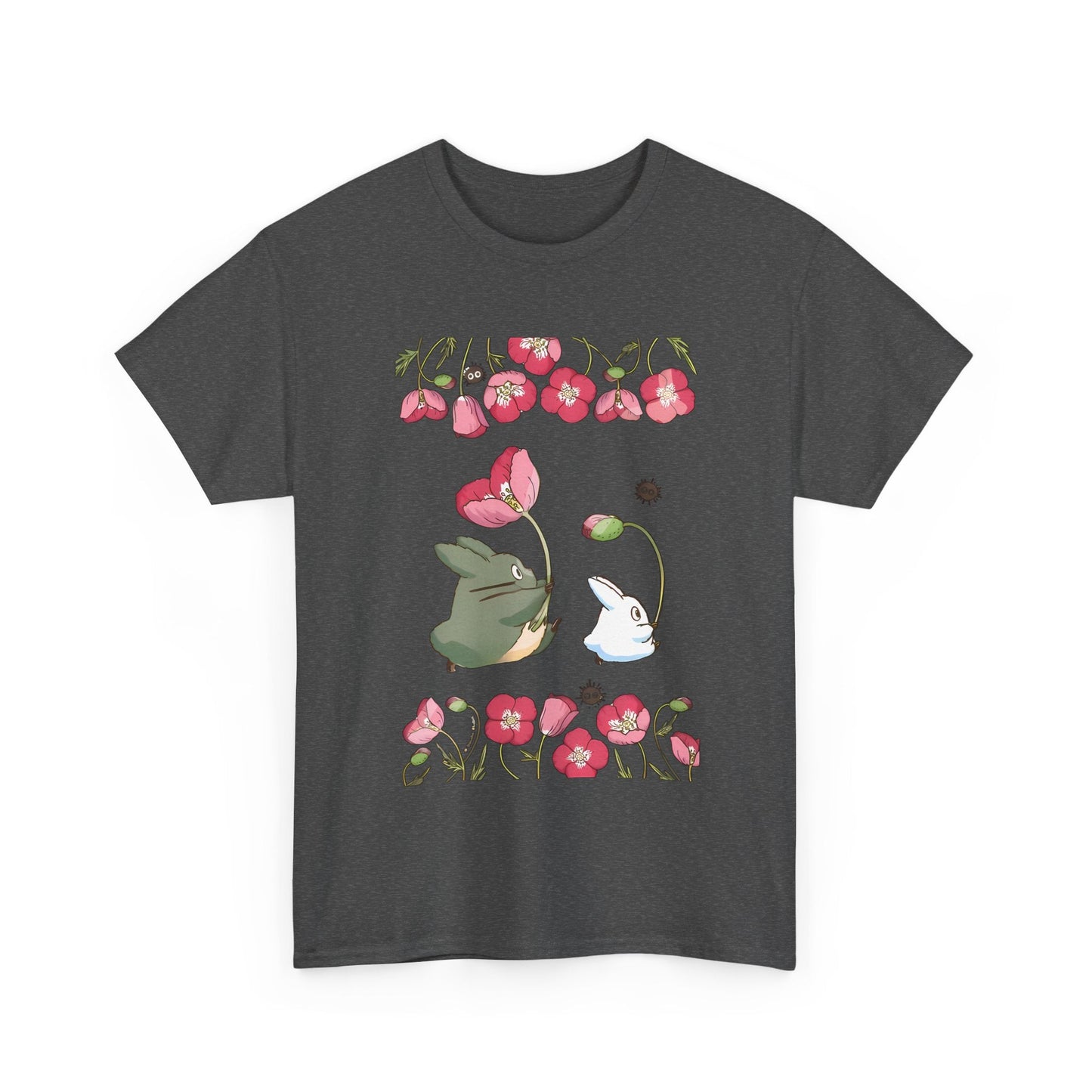 Totoro Cute Flowers T-Shirt – 100% Cotton Studio Ghibli Anime Shirt