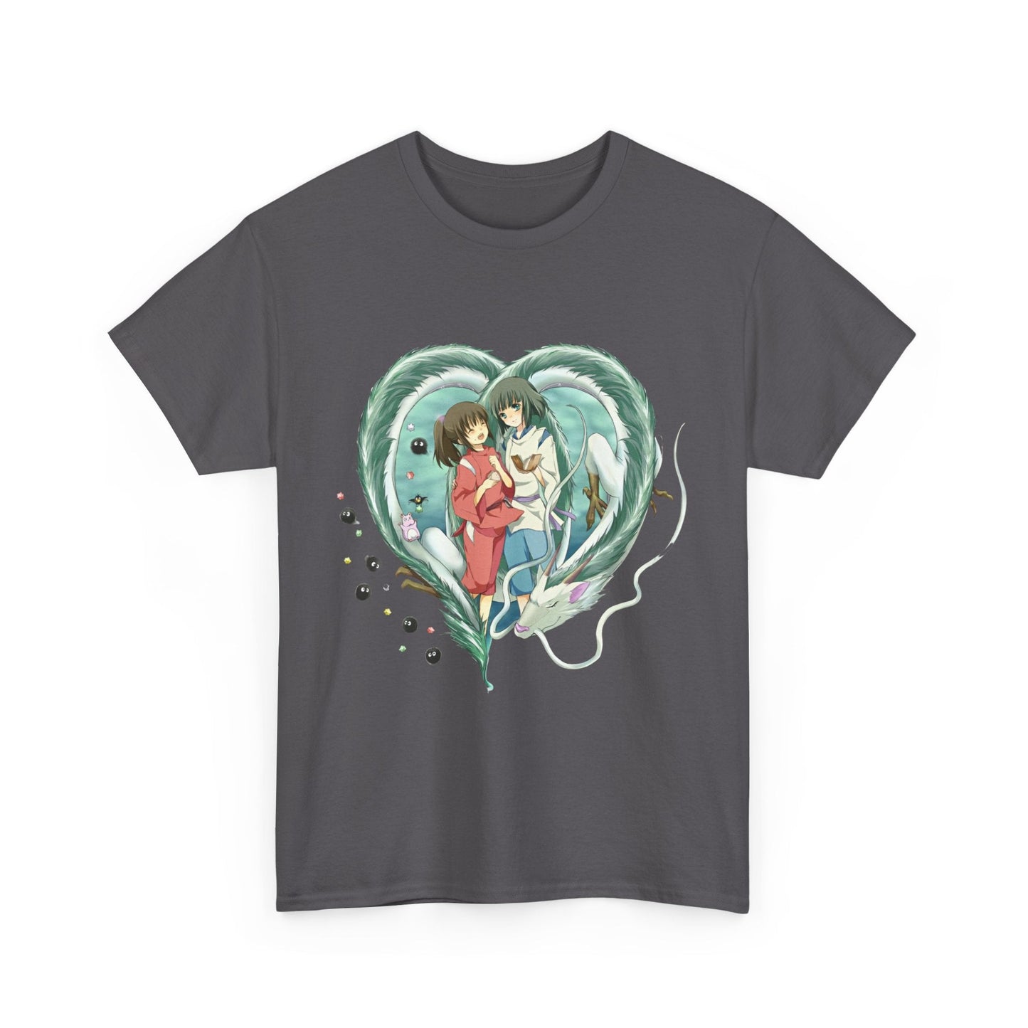 Chihiro and Haku Love T-Shirt – 100% Cotton Spirited Away Anime Shirt for Ghibli Fans