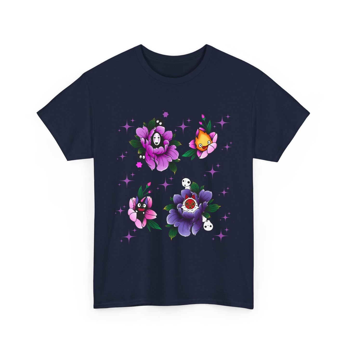 Flowers Studio Ghibli T-Shirt – 100% Cotton Floral Anime Tee for Ghibli Fans