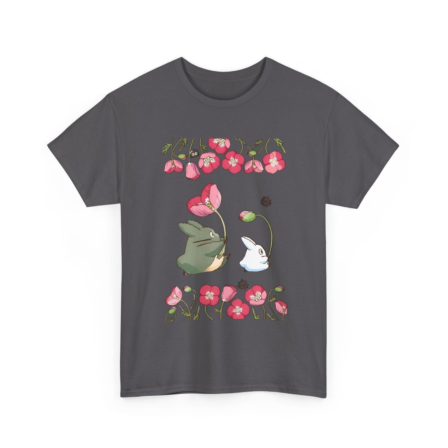 Totoro Cute Flowers T-Shirt – 100% Cotton Studio Ghibli Anime Shirt