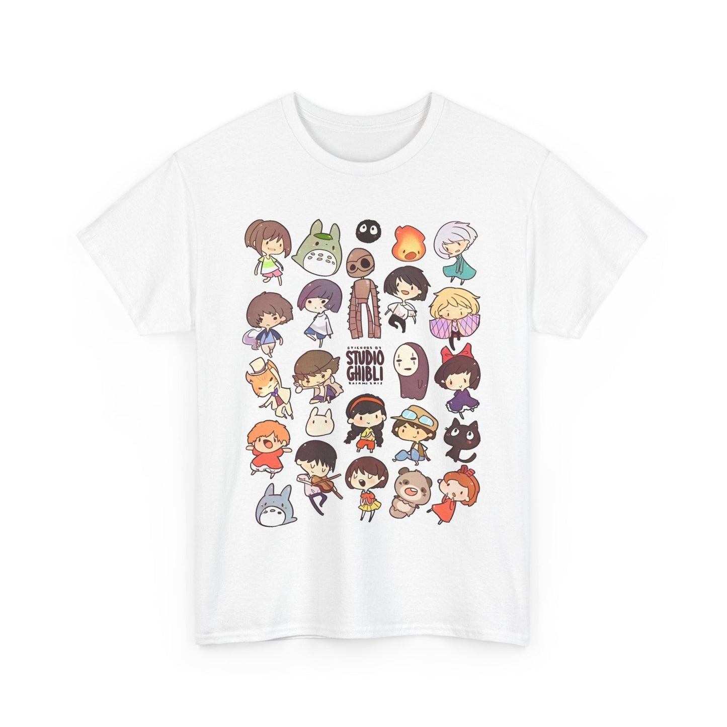 Chibi Studio Ghibli Characters T-Shirt – 100% Cotton Cute Anime Tee for Ghibli Fans