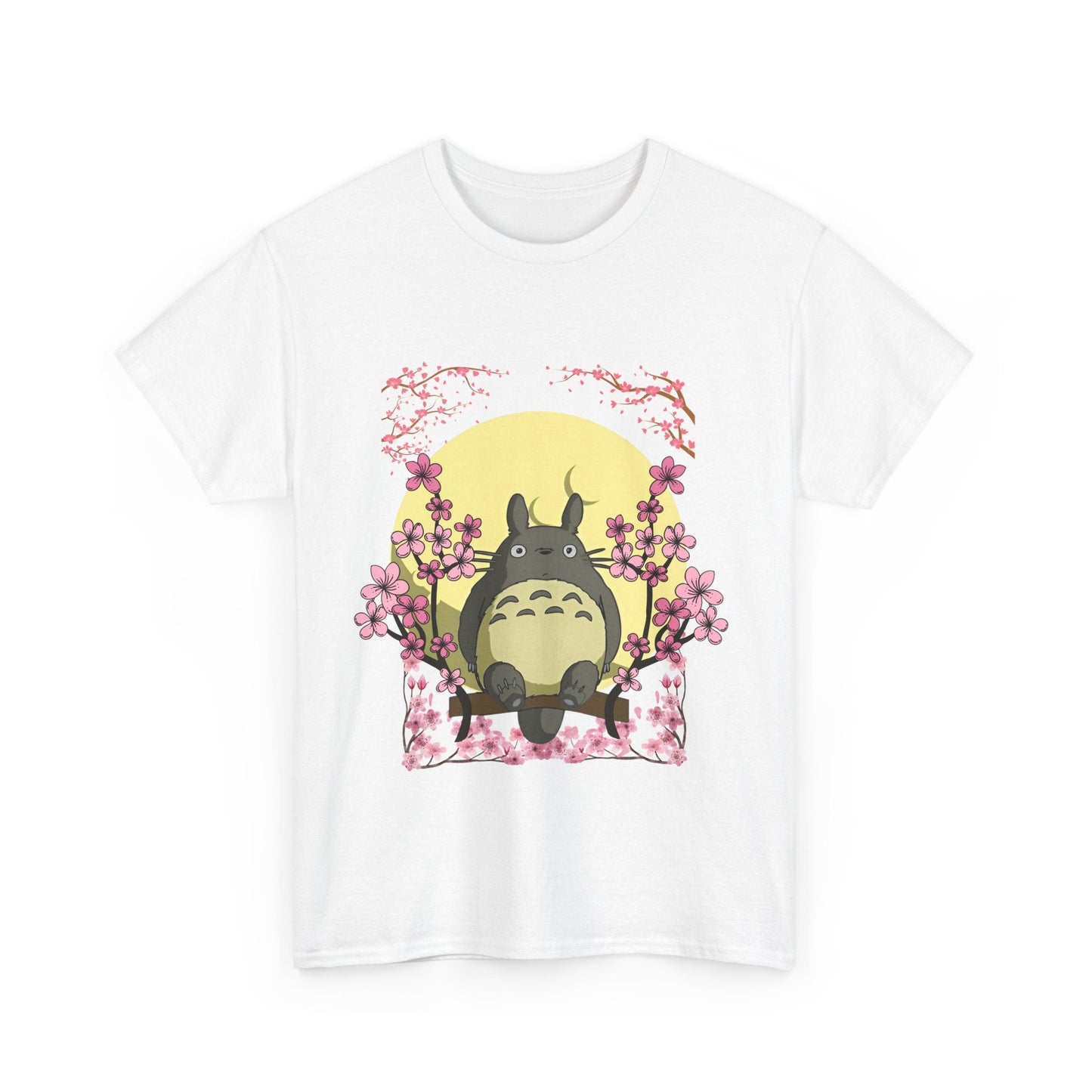 Totoro Sakura Moon T-Shirt – 100% Cotton Studio Ghibli Cherry Blossom Tee