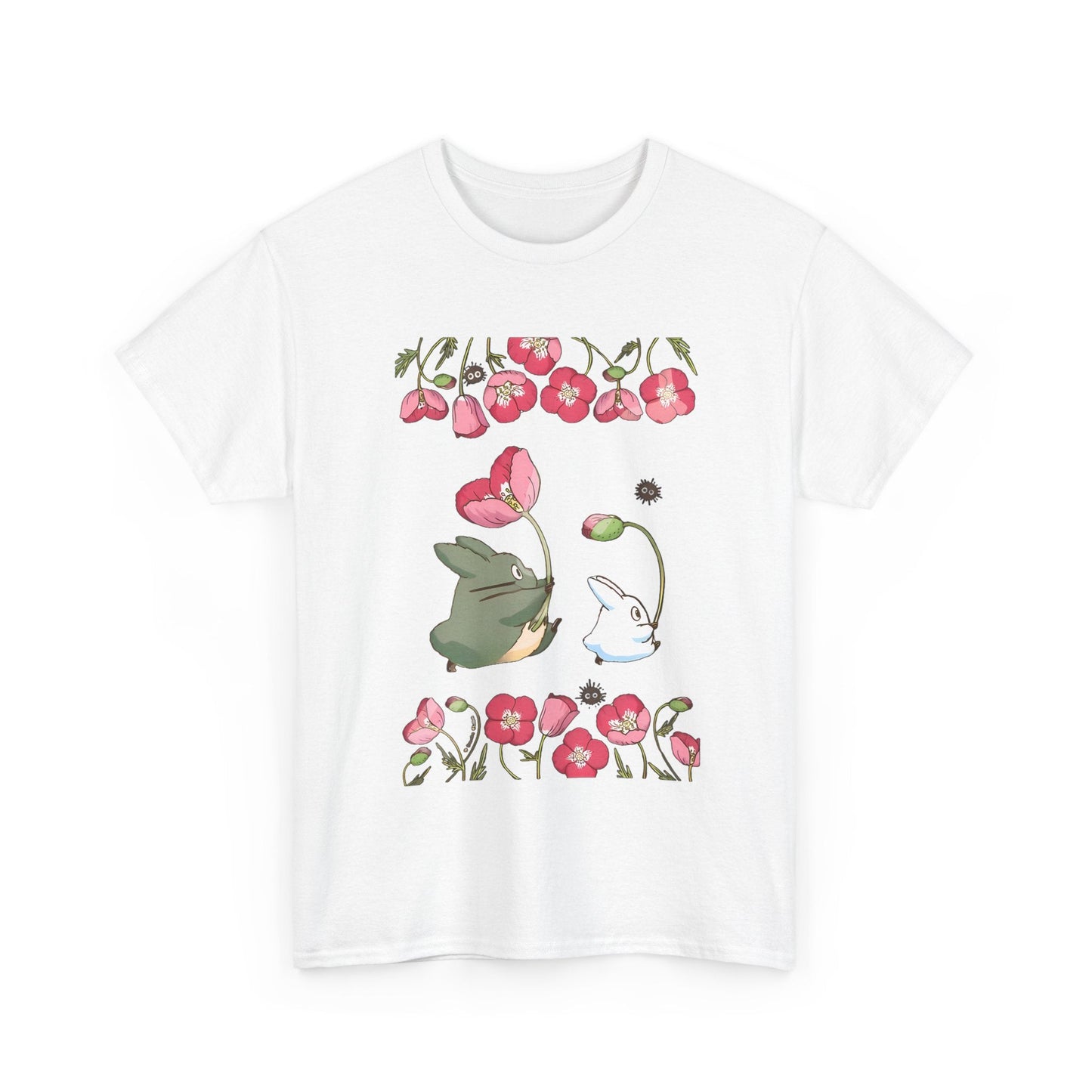 Totoro Cute Flowers T-Shirt – 100% Cotton Studio Ghibli Anime Shirt