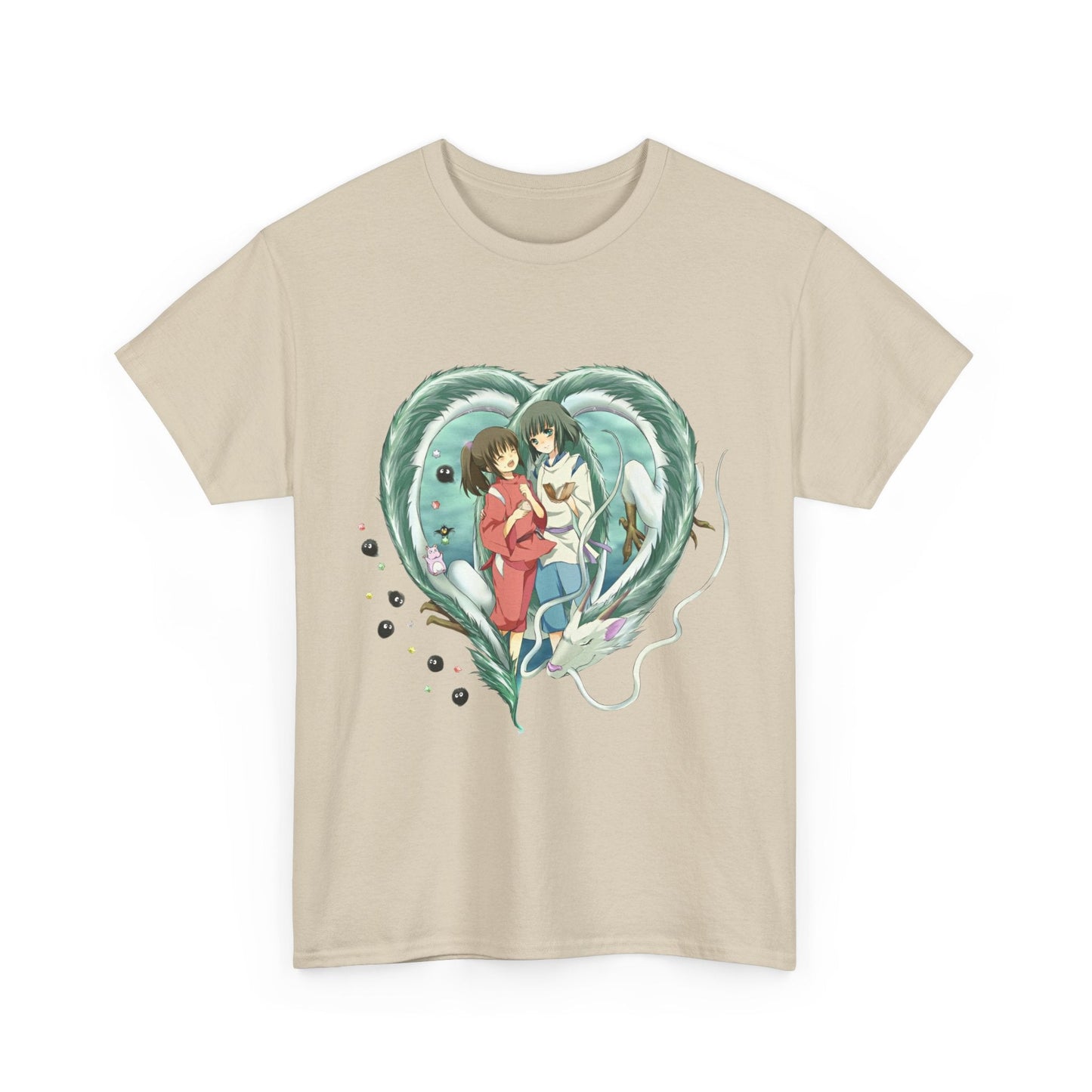 Chihiro and Haku Love T-Shirt – 100% Cotton Spirited Away Anime Shirt for Ghibli Fans