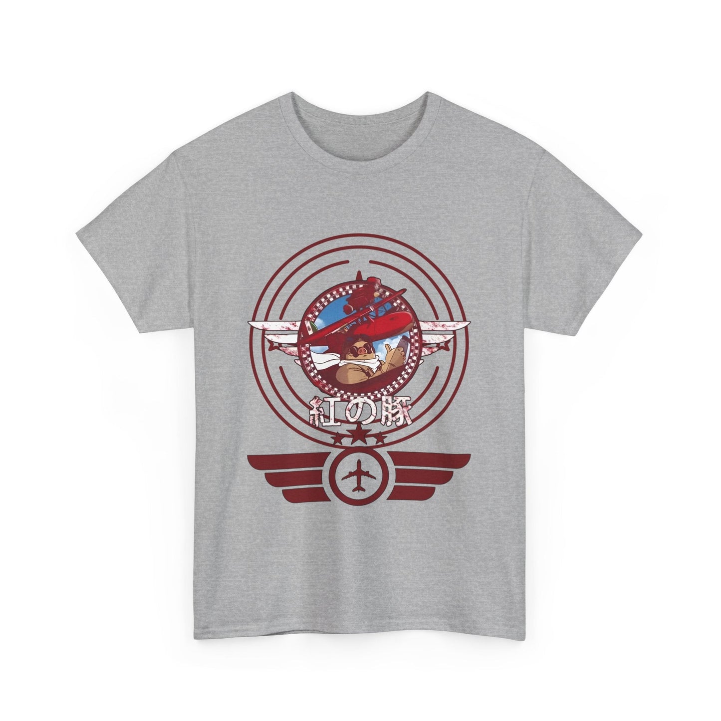 Porco Rosso Aviator T-Shirt – 100% Cotton Studio Ghibli Pilot Anime Tee